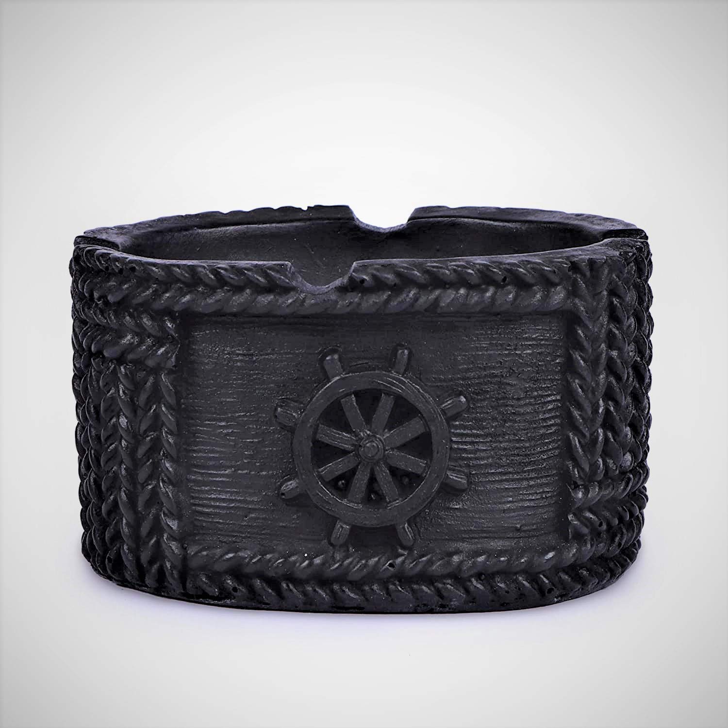 Inara Creation Oval Shape Boat Handle Ashtray - Black-picture-33