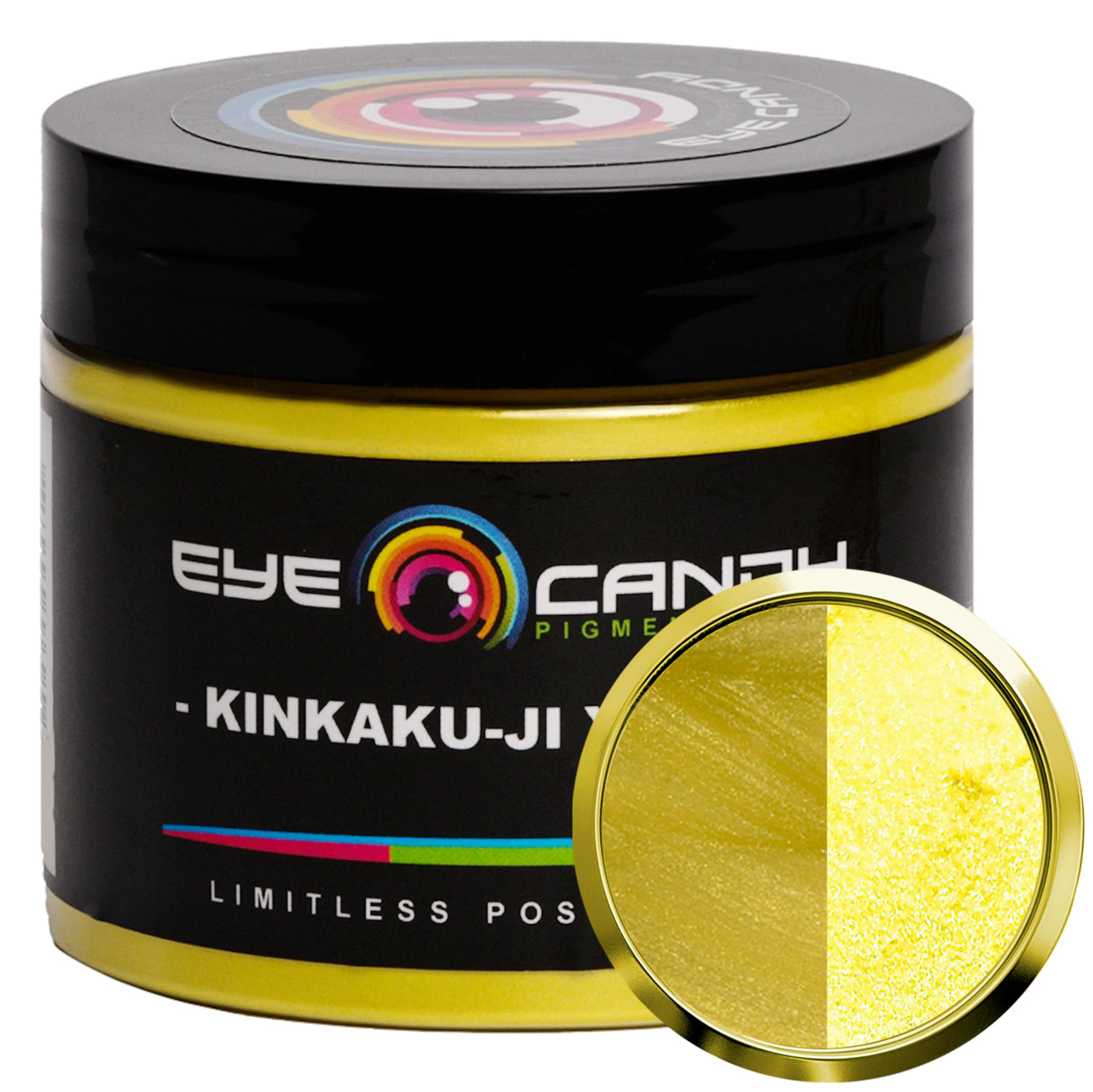 Eye Candy Pigments Premium Yellow Mica Powder - Kinkaku-Ji Yellow (50gr) - for Epoxy, Resin, Soap, Paint, Woodworking, Acrylic Pouring, Bath Bombs,