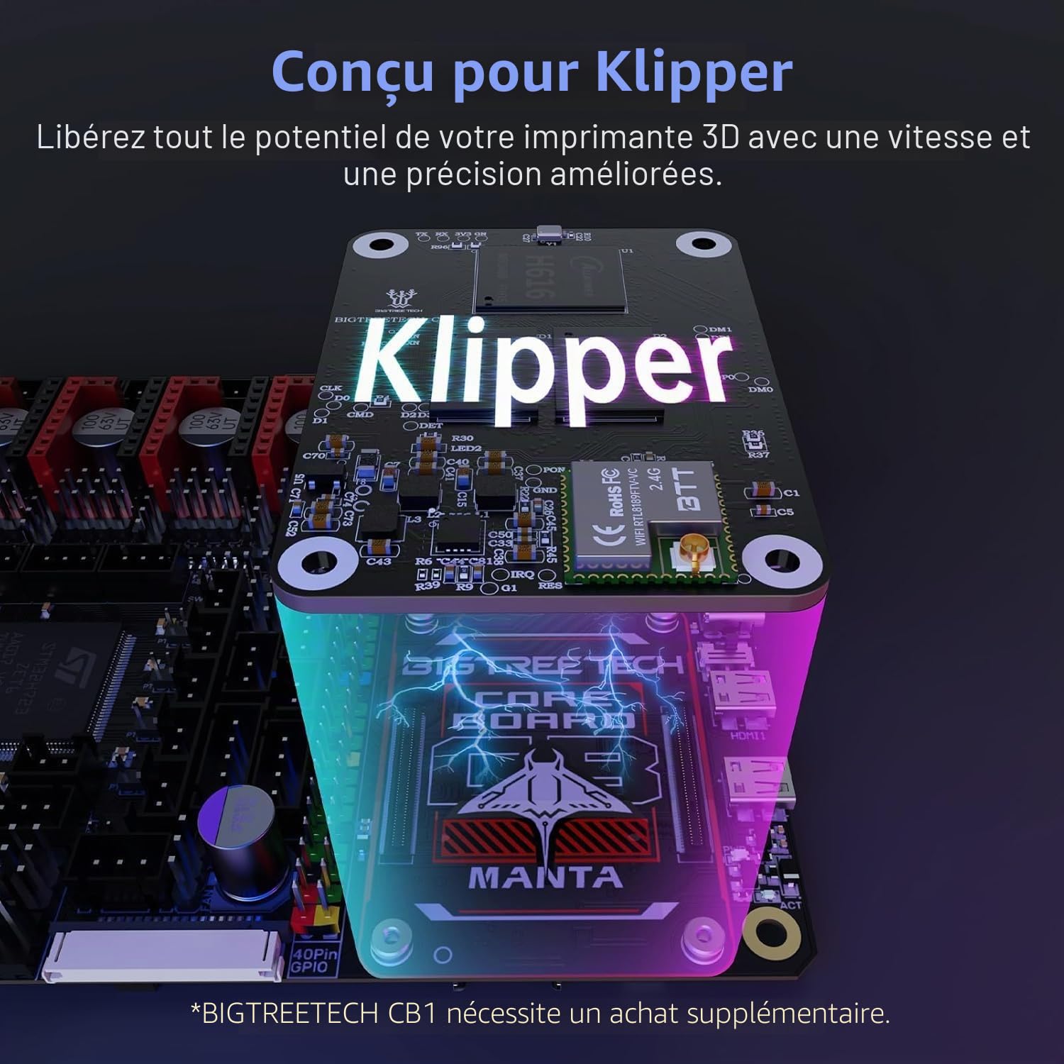 BIGTREETECH Manta M8P V2.0 Integrated Control Board 32Bit Running Klipper with CB1, High Speed 3D Printer Motherboard, Compatible TMC5160T Plus,TMC5160,TMC2209,TMC2240 Stepper Driver (Without CB1)