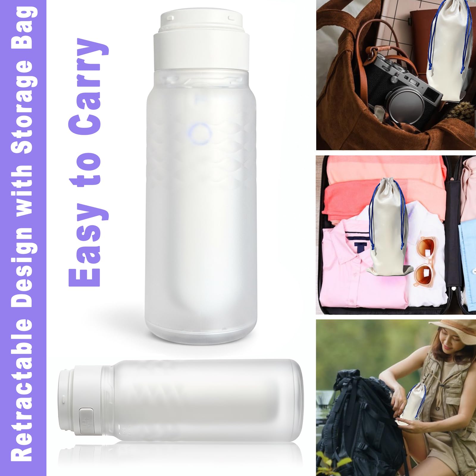Bidet portatile per viaggi e servizi igienici 320 ml Bidet portatile ricaricabile con batteria da 800 mAh IPX7 impermeabile igiene personale pulizia post-partum cura per donne bambino anziano