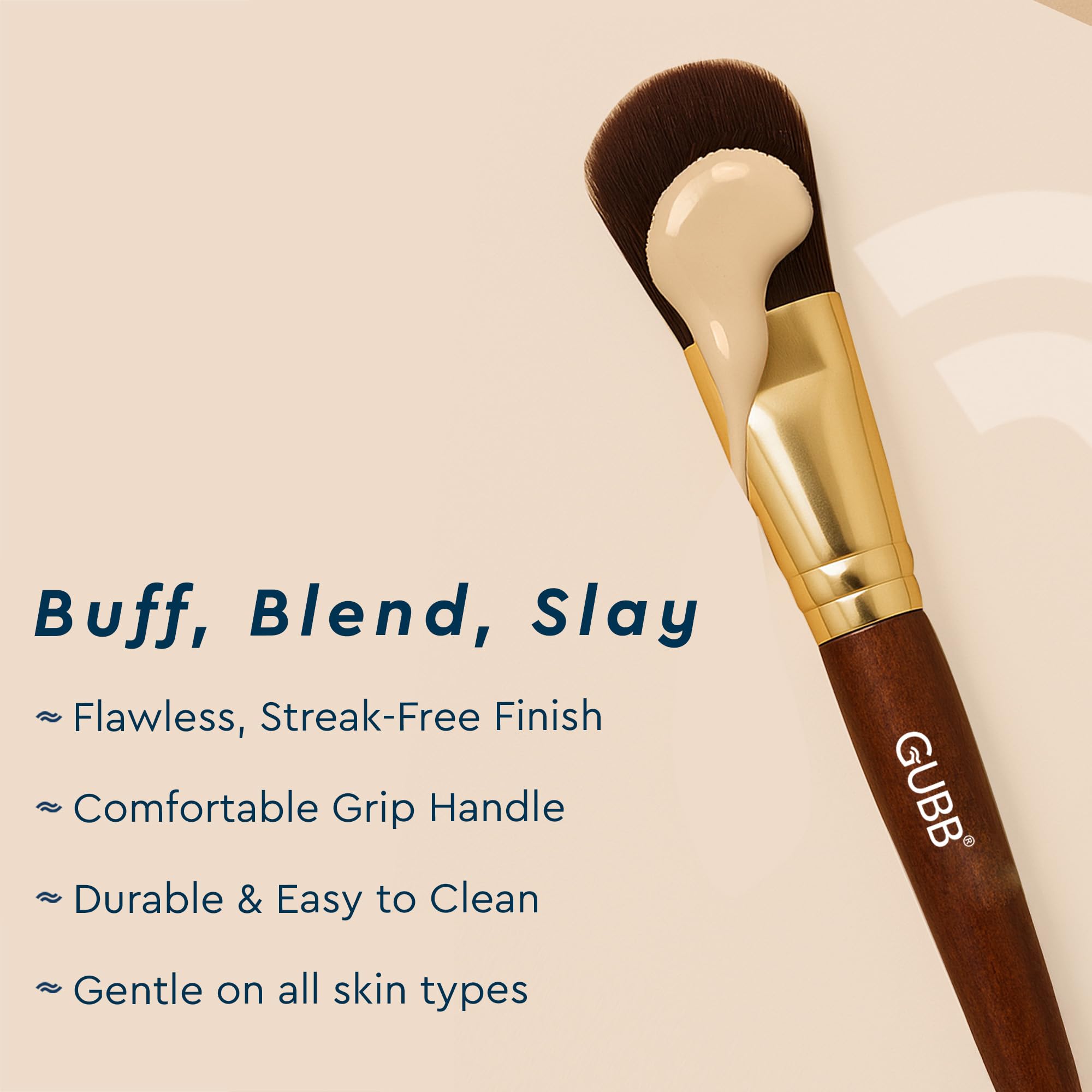 GUBB Synthetic Bristle Foundation Brush- Brown 2