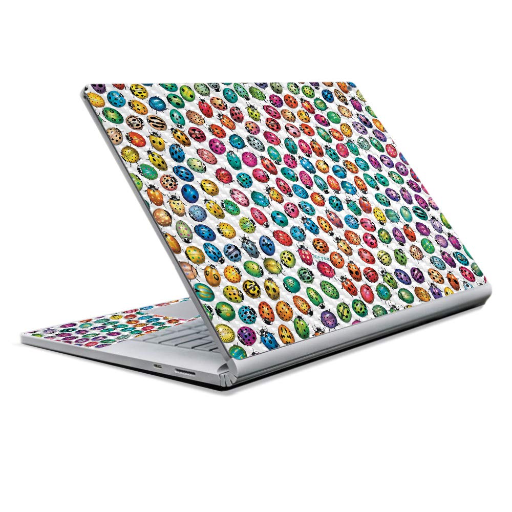 MightySkins Carbon Fiber Skin for Microsoft Surface Book 2 13" (2017) - Color Bugs,Protective, Durable Textured Carbon Fiber Finish,Easy to Apply, Remove, and Change Styles,