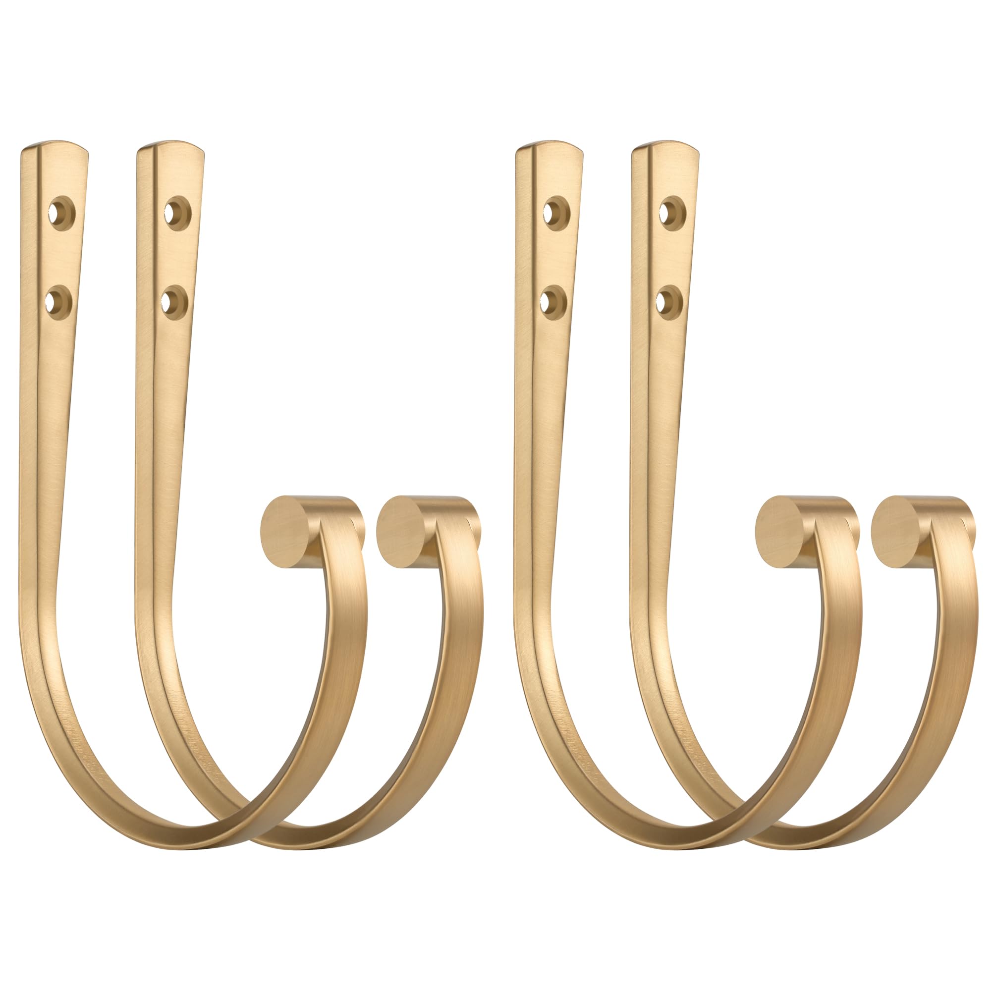 Photo 1 of Mayrhyme Curtain Holdbacks 4pcs,Warm Gold Barrel Zinc Alloy Curtain Tiebacks,Wall Mounted Curtain Holders for Drapes.