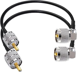 UHF Jumper Cable RG58 TUOLNK UHF PL259 Male Plug to UHF Male Right Angle Coaxial Cable 12inch (30cm) for CB Radio PL 259 WiFi Antenna Extension Cable 2 Pack