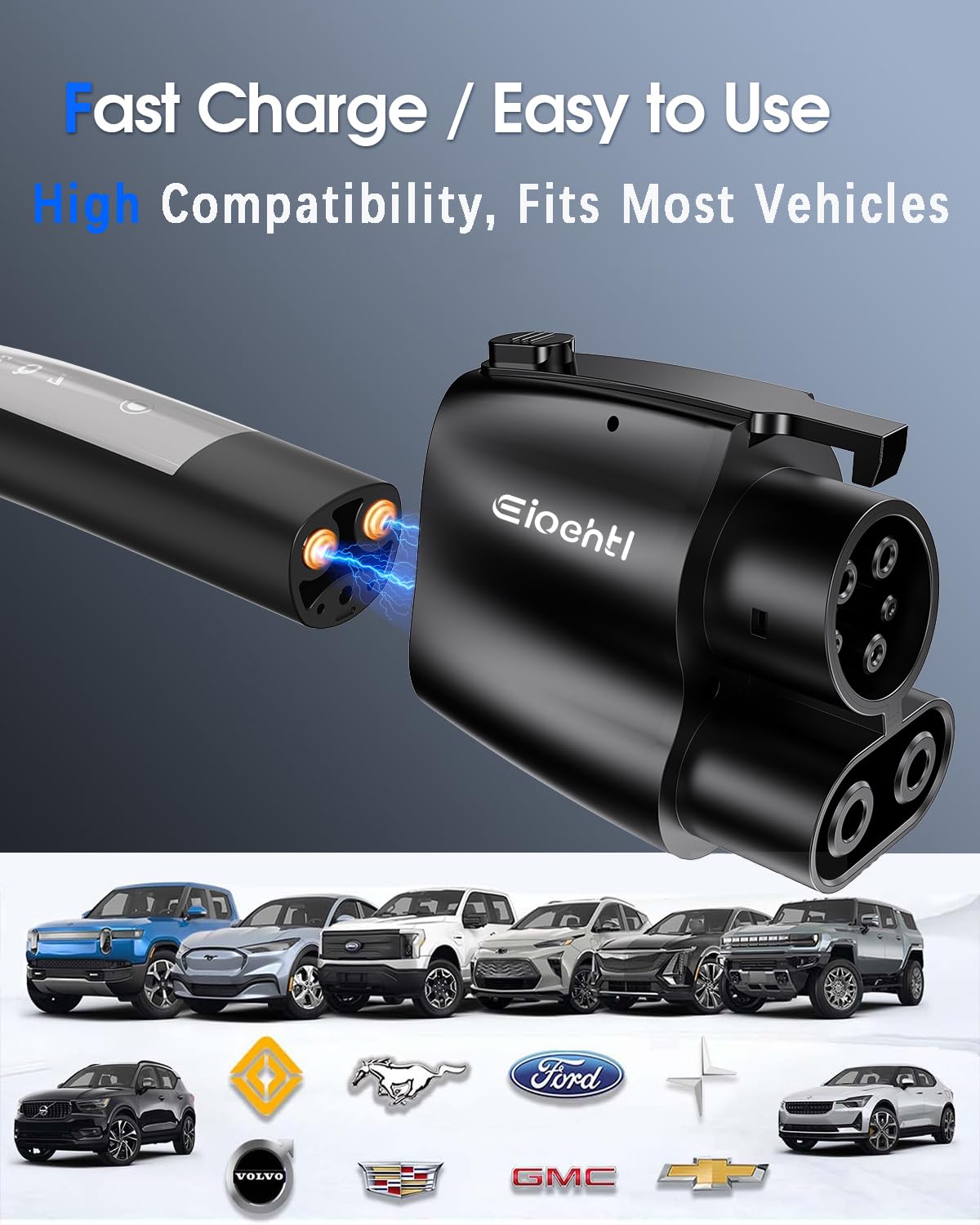Adapter NACS na CCS (maks. 500 A 1000 V), szybkie ładowanie do 150 mil w zaledwie 15 minut, adapter NACS do CCS do Forda, GM, Volvo itp. EV, kompatybilna ładowarka Tesla i stacje