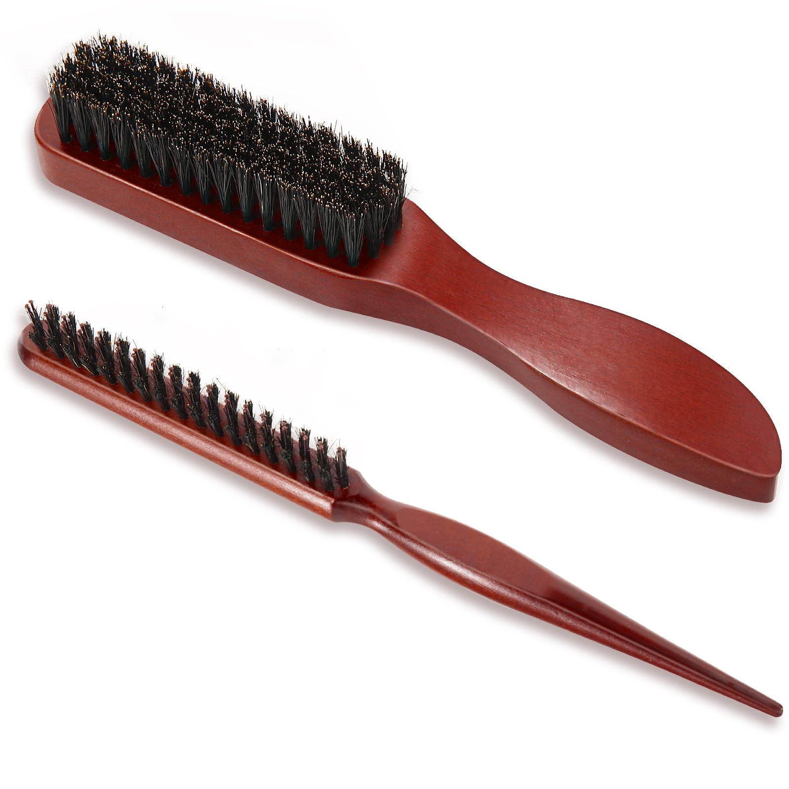 Aotfusd Peine Barba, Cepillo Cerdas Jabali, Cepillo Para el Cabello de Jabalí, Peine de Salón para Moño, Reduciendo la Rotura (Style-1)