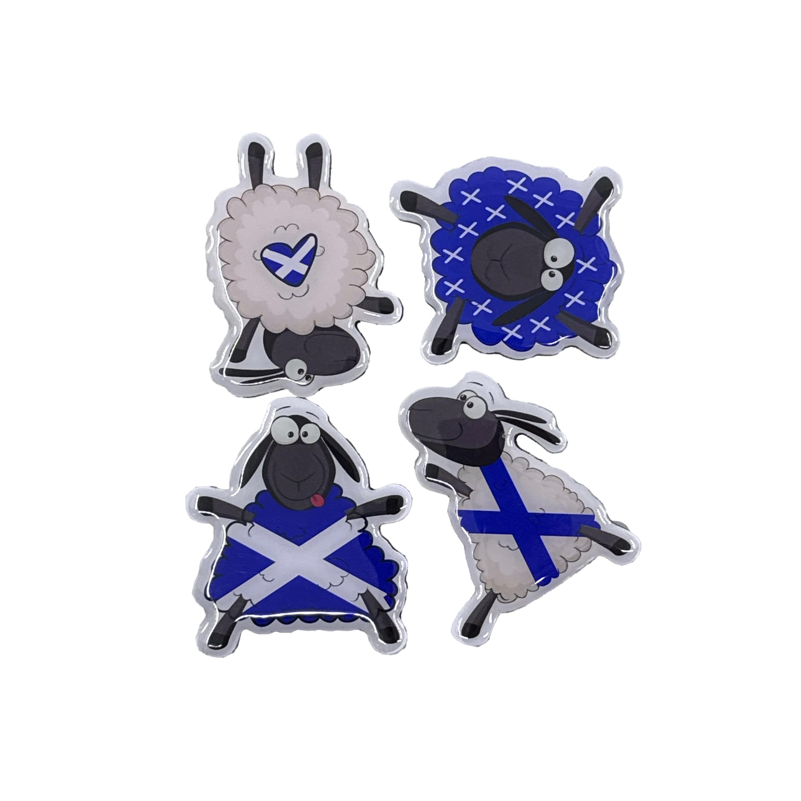 Eurostick White Scottish Multi Piper,Sheep,Nessie, Scottie And Highland Cow Magnet Sets (White)