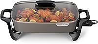Presto 06856 16-Inch Ceramic Electric Skillet with Glass Lid - Nonstick, Versatile for Roast, Fry, Grill & Buffet Serving