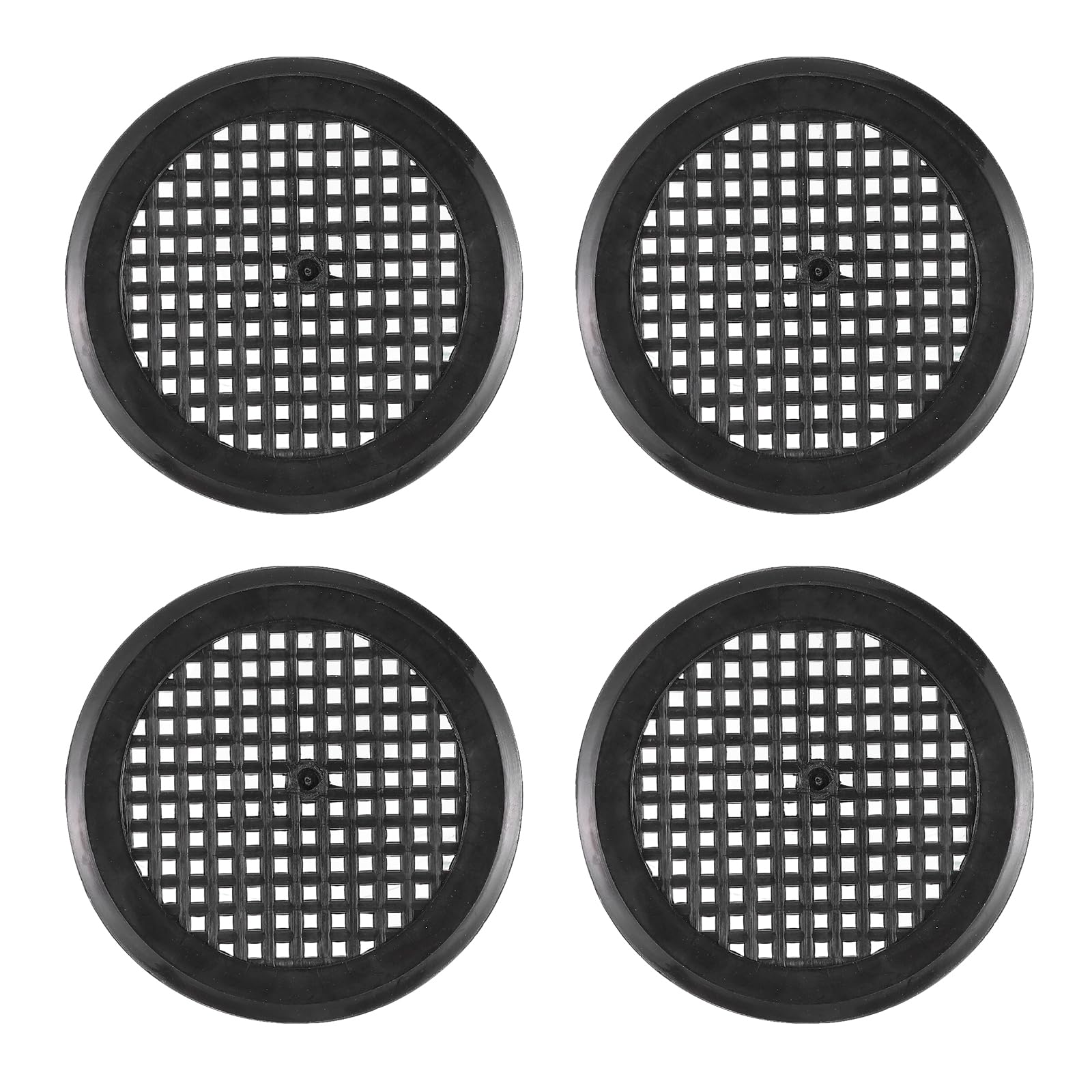 PATIKIL 2 Inch (50mm Openings) Round Air Vent Cover, 4PCS Plastic Circular Soffit Exhaust Vent Mesh Hole Ventilation Grille Cover for Bathroom Office Home Kitchen, Black
