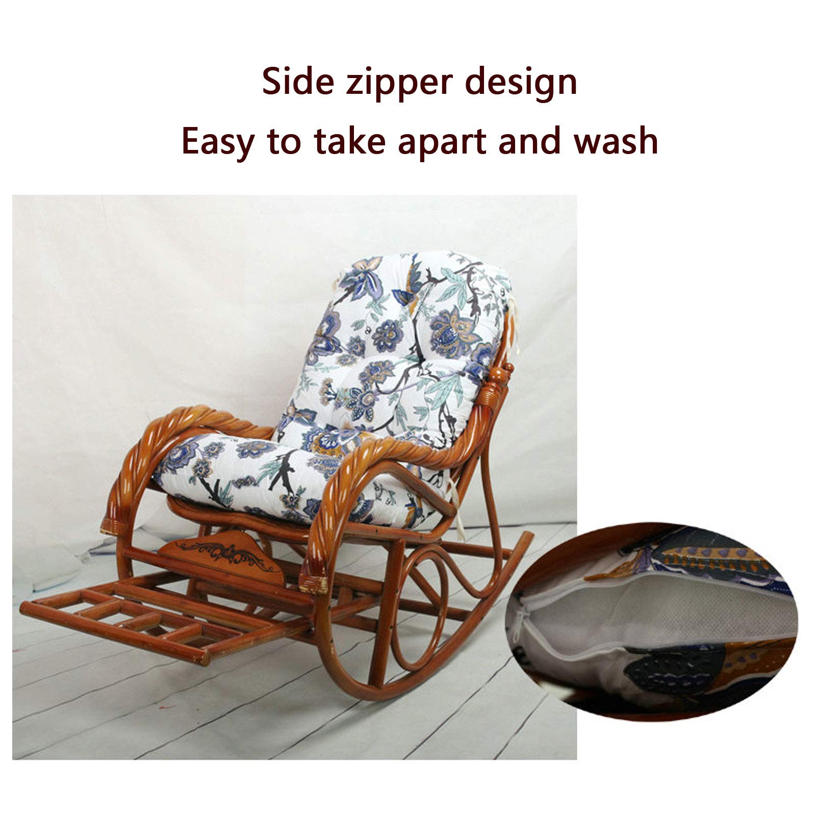 Cuscino per Sdraio da Esterno, Cuscino per Sdraio da Giardino con Fasce Antiscivolo, Cuscino Imbottito Casa Sdraio Imbottita Relax, Lavabile Sfoderabile, Spiaggia Sdraio Terrazzo,#3,50x130x10cm