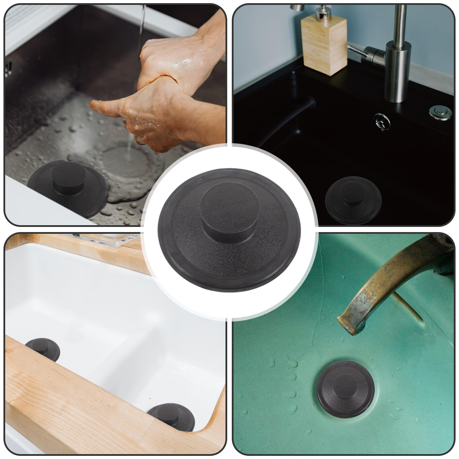 OSALADI Bouchon De Vidange D'Évier De Cuisine 8.50 Cm En Plastique Anneau D'Étanchéité Anti-Bruit Pour Évier Cuisine Restaurant Facile À Utiliser Et Durable