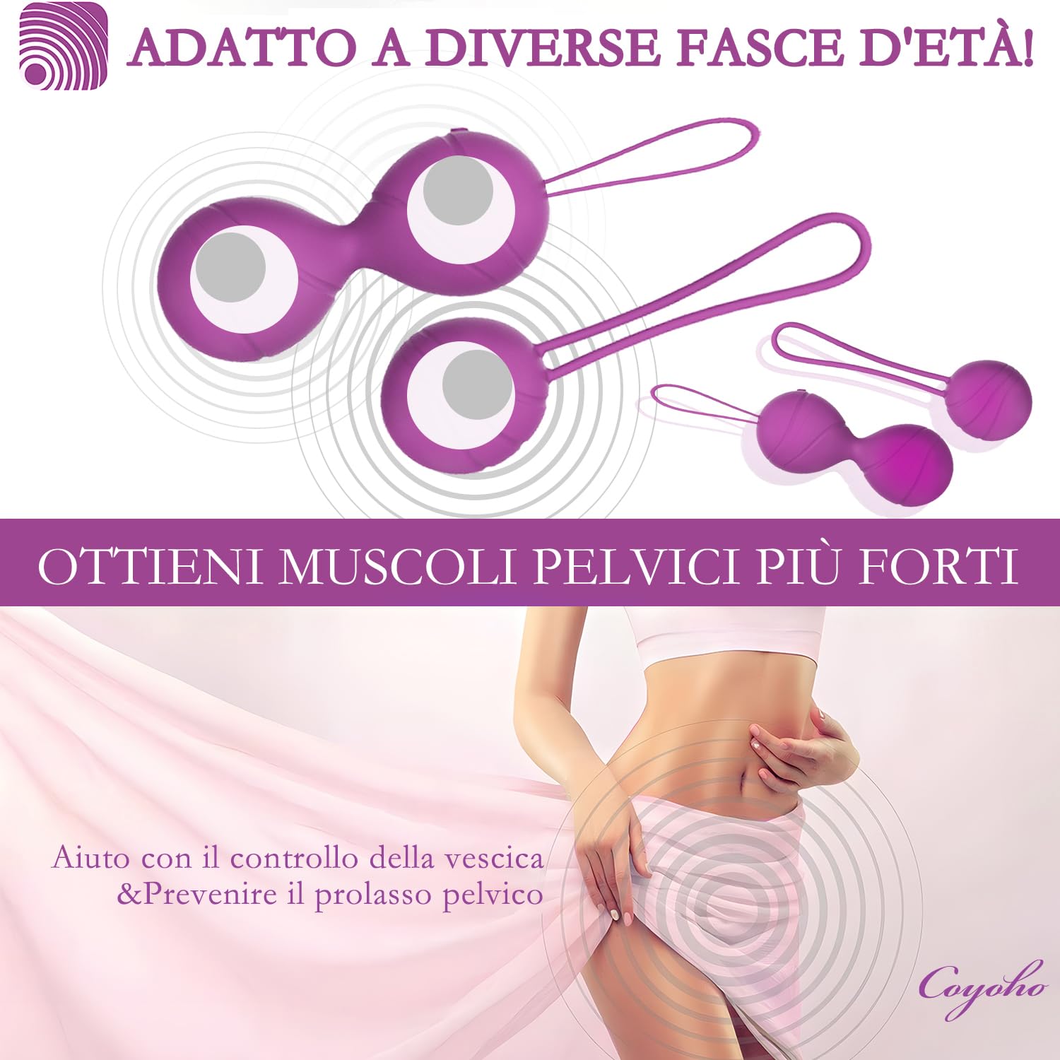 Ovetto Vibrante Con Telecomando 10 Modalità, Vibratore Sex Toys 3 IN 1, Controllo Della Vescica ed Esercizi Per il Pavimento Pelvico, Vibratoreper Donna Wireless, Kegel Palline Vibranti, Impermeabile