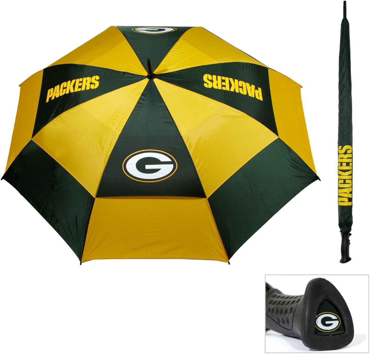 Team Golf NFL San Francisco 49ers Golf Umbrella 62" Golf Umbrella with Protective Sheath, Double Canopy Wind Protection Design, Auto Open Button