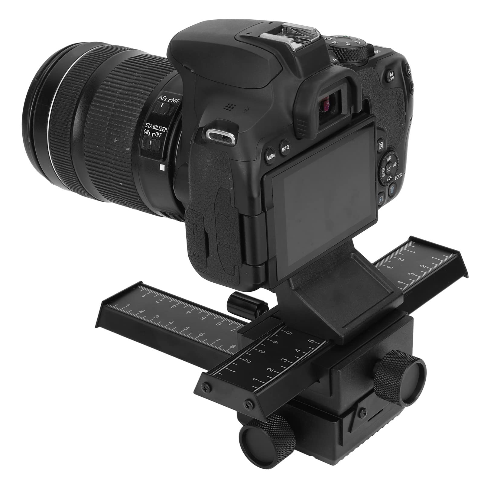 Curseur De Rail De Mise Au Point Macro, Curseur De Prise De Vue en Gros Plan en Magnésium À 4 Voies avec Trou De Vis De /4 Pouces, Précision Optimale pour Appareils Photo Et Objectifs Légers