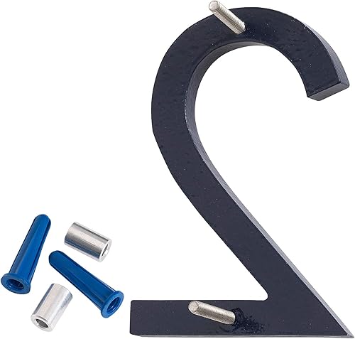 Miniatura 2 de Montague Metal Products MHN-24-F-NY1-2 Números flotantes modernos de aluminio cepillado sólido, 24 pulgadas, azul marino con recubrimiento en polvo