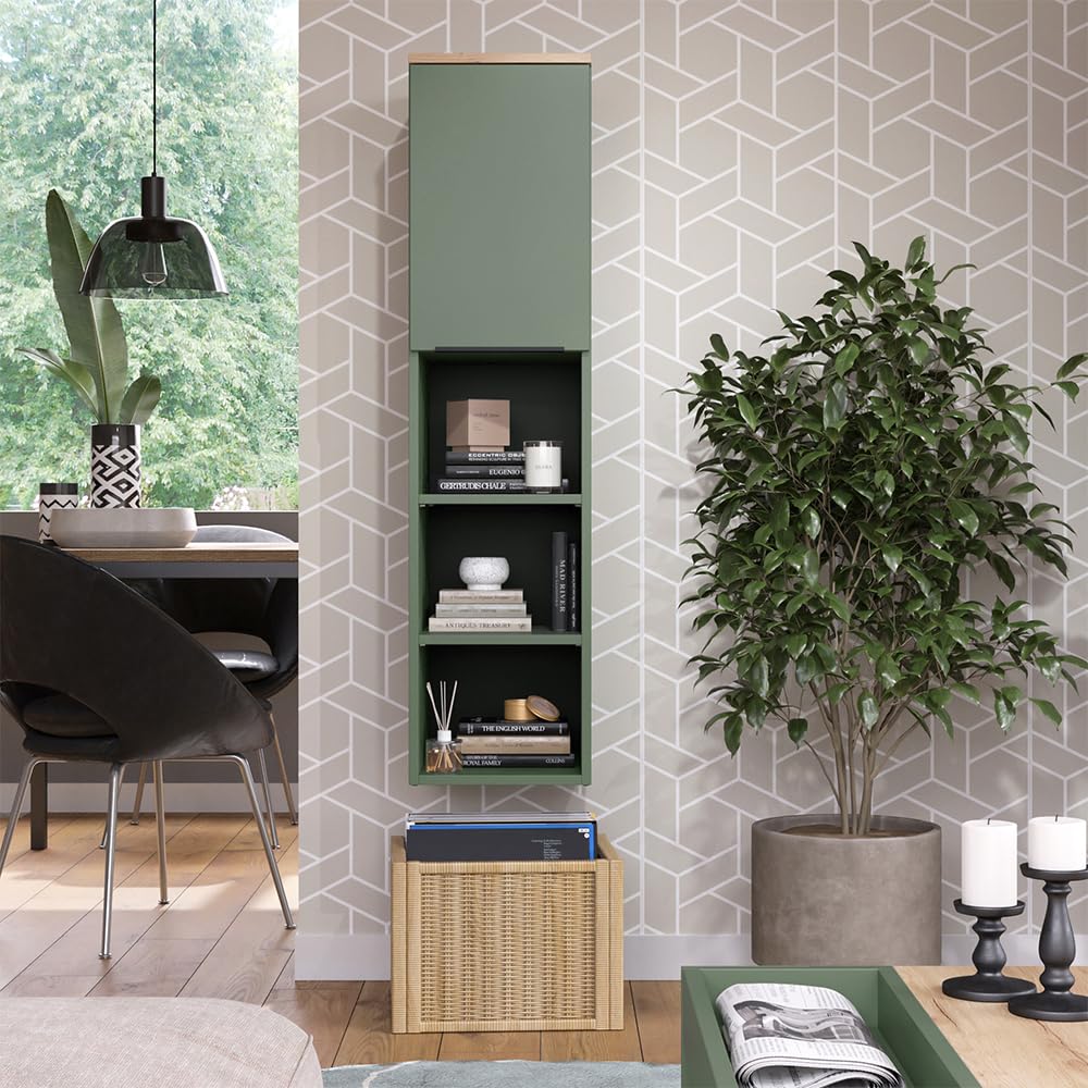 Vicco Universalschrank Wido, Grün, 30.2 x 120 cm mit Einer Tür, geeignet zur Aufbewahrung von Haushaltsutensilien