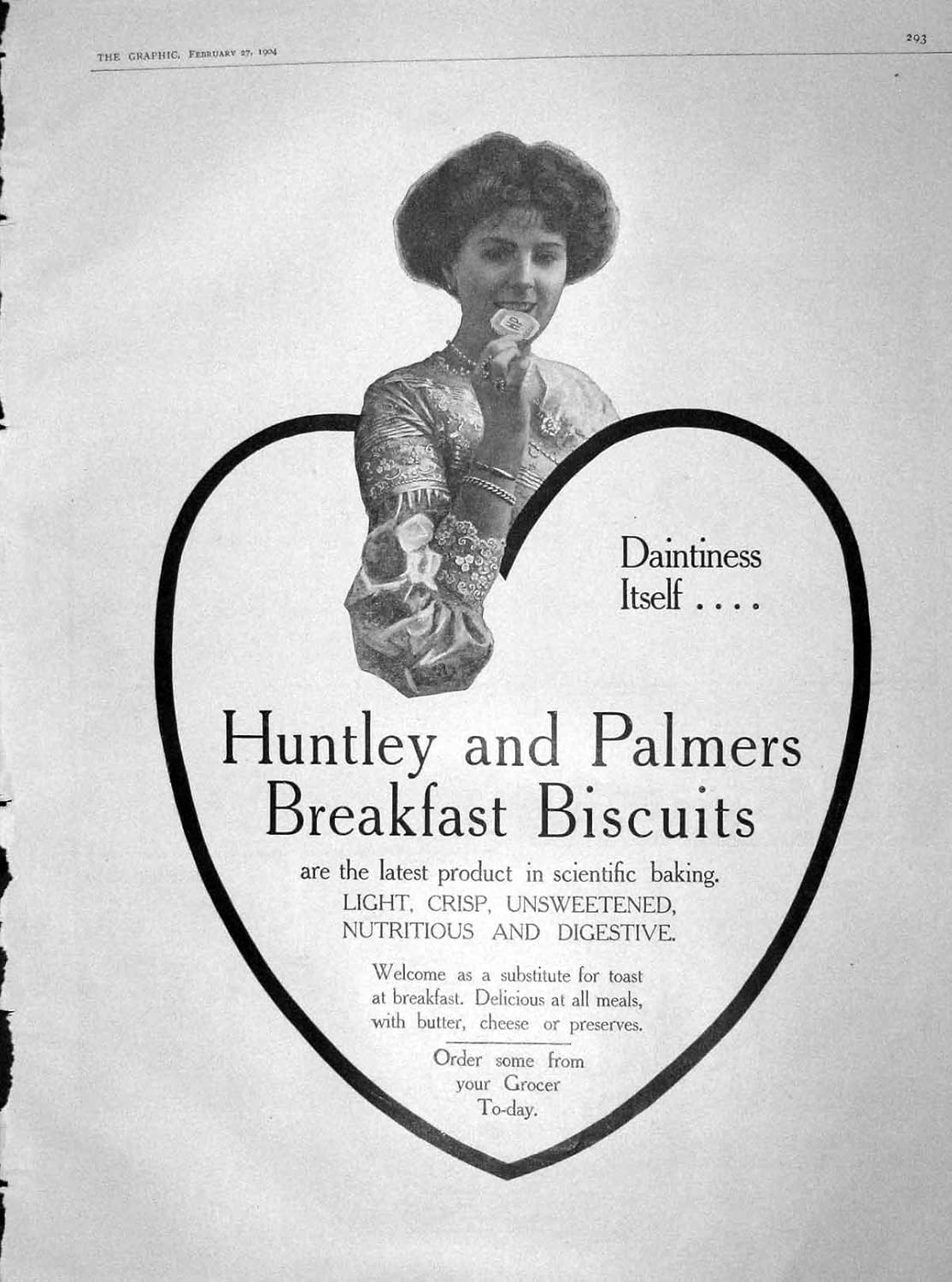 1904 ADVERTISEMENT HUNTLEY PALMERS BREAKFAST BISCUITS Amazon.co.uk