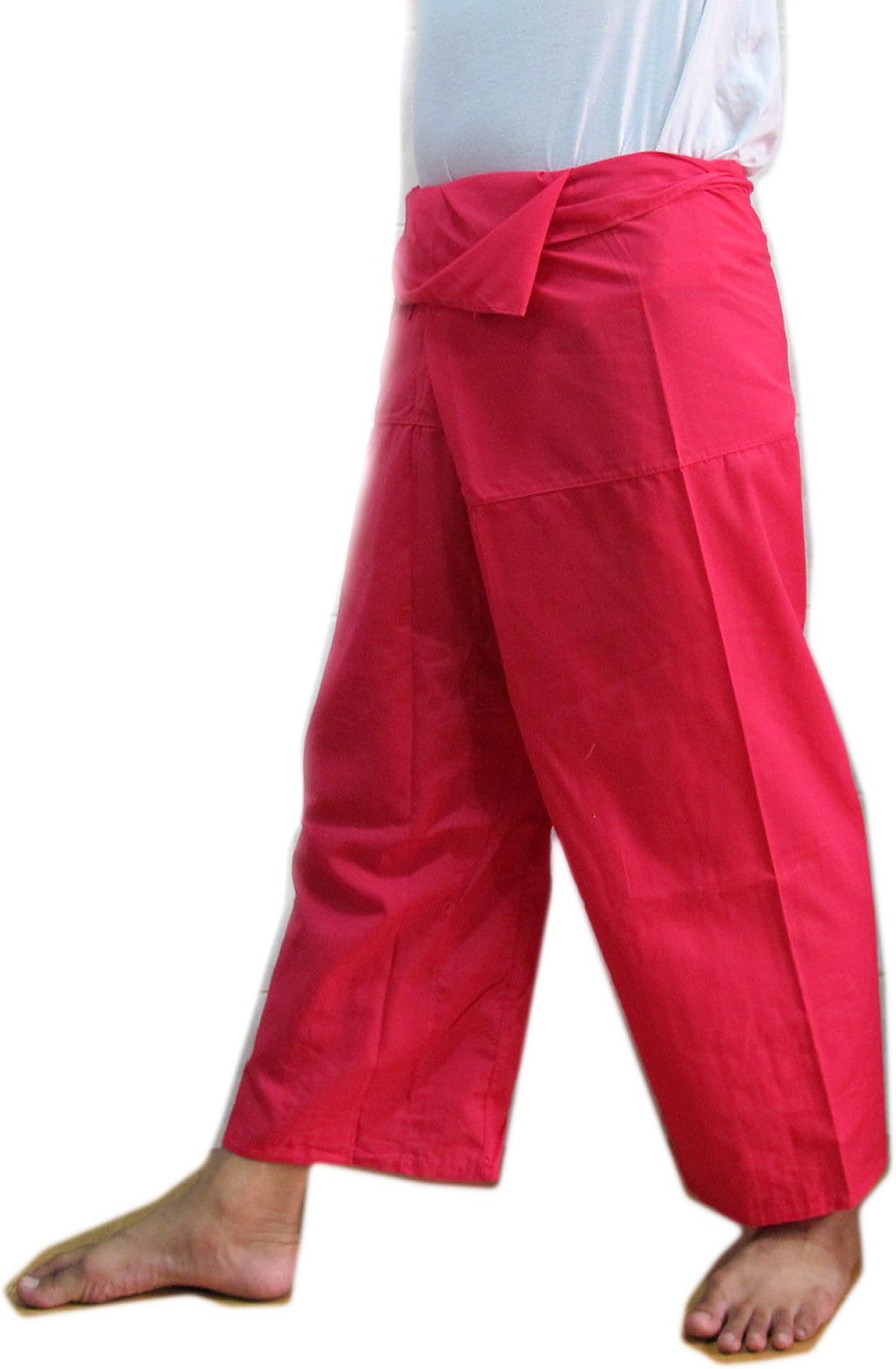 Thai Beautiful Fisherman Pant Yoga Cotton Free Size (Raspberry)