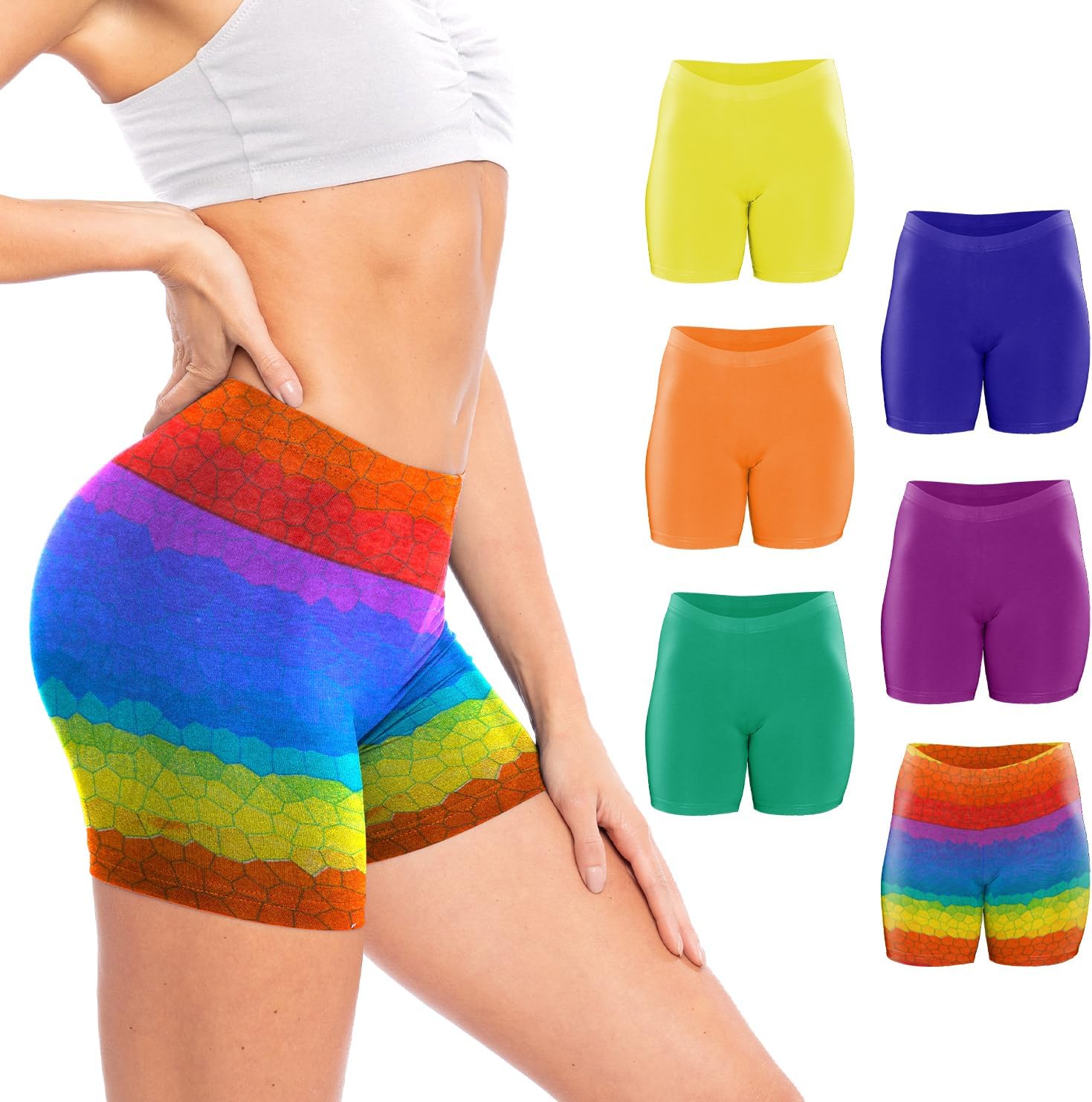 Sexy Basics Women's Cotton Stretch Boyshort Boxer Briefs | Light Weight Undershort Trunks | Multi Packs