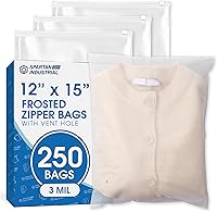 Vista 24 de Spartan Industrial - 9 x 12 pulgadas (100 unidades) Bolsas de plástico esmeriladas con cierre de cremallera de 3 mil con cierre resellable