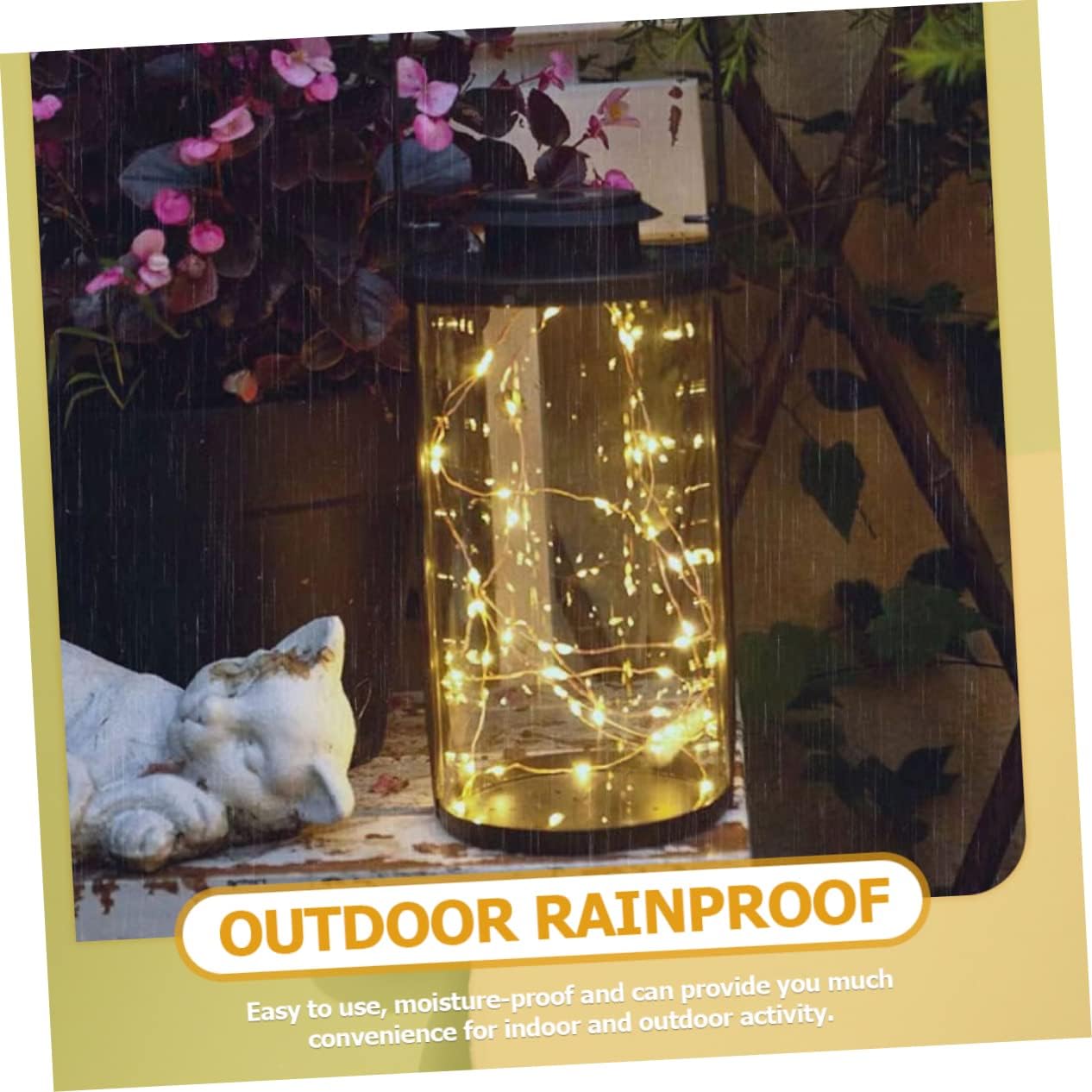 Mikikit Outdoor Solar Lanterns Led String Lights for Garden Patio and Balcony Decorative Solar Garden Lanterns for Cozy Ambiance Wire Design