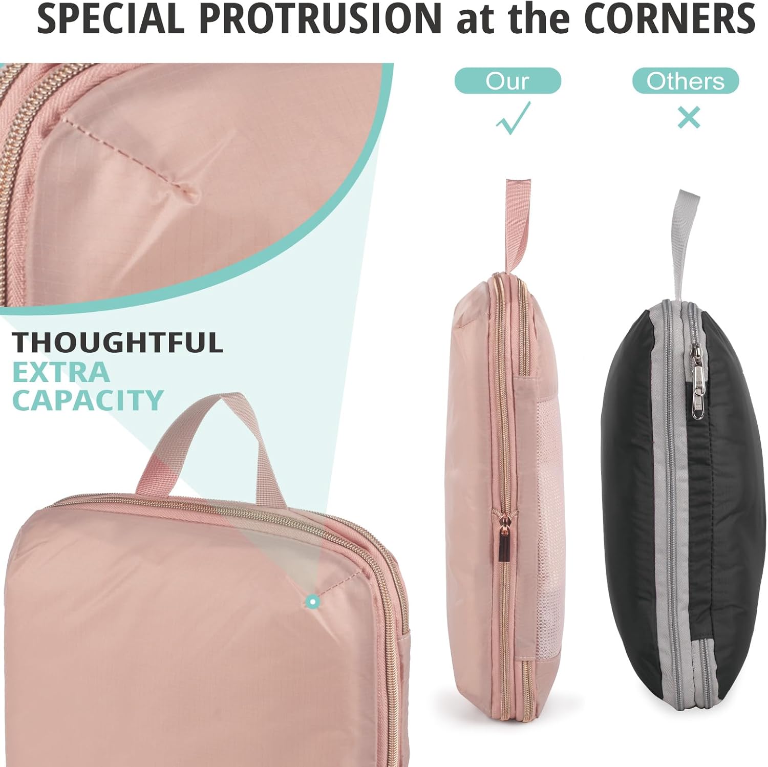 Expandable Compression Packing Cubes for Suitcases,6 Set Lightweight Compressible Travel Packing Organizer for Carry on Suitcase,Organizer Bags Set as Travel Essentials for Women - Image 4