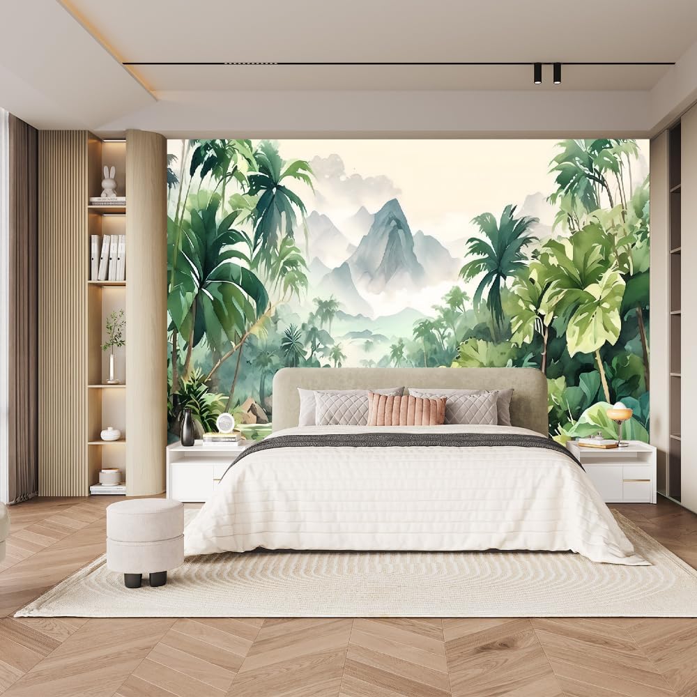 FRIODI Watercolor Forest Palm Trees Wallpaper Wall Murals