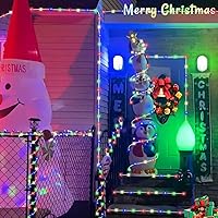 Vista 7 de YEGUO Cuerda de luz solar impermeable para exteriores, 66 pies, 200 luces LED multicolor, 8 modos de luces de tubo de Navidad en tubo fino