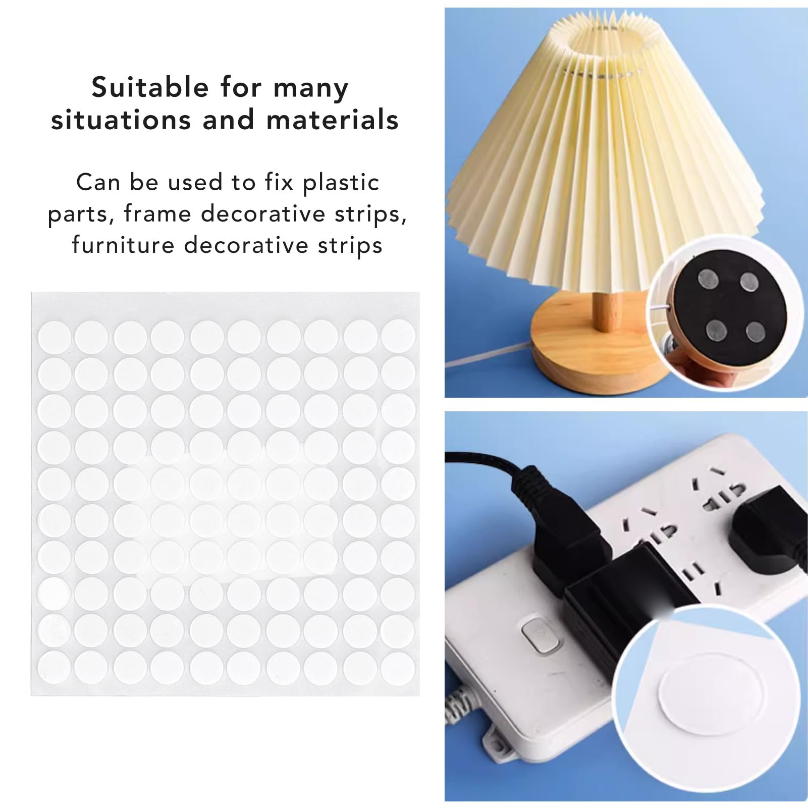 Culnflun Foam Double Sided Adhesive, Craft Foam Double Sided Tape Adhesive 10mm Diameter 1000Pcs White Round Dots for DIY Crafts