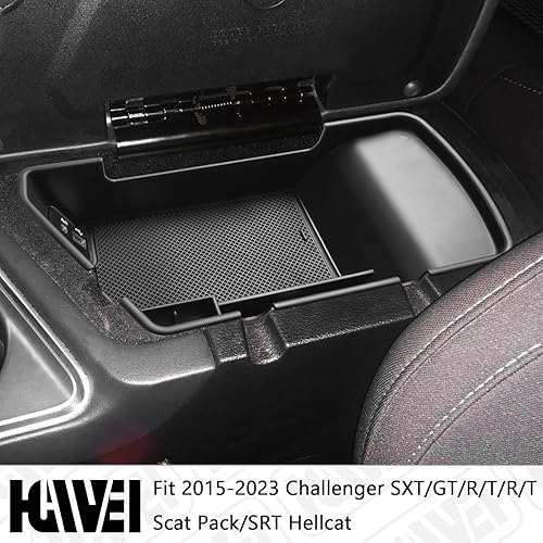 Miniatura 2 de HGWEI Bandeja organizadora de consola central compatible con Dodge Challenger 2015-2023, accesorios interiores de ABS, caja de almacenamiento de
