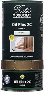 Rubio Monocoat Wood Stain & Finish 650 ft² - Walnut | Oil Plus 2C | Quick-Dry, Eco-Friendly Linseed Wood Oil for Indoor Use, Includes Accelerator (Part B) | Protector | 1.3 L