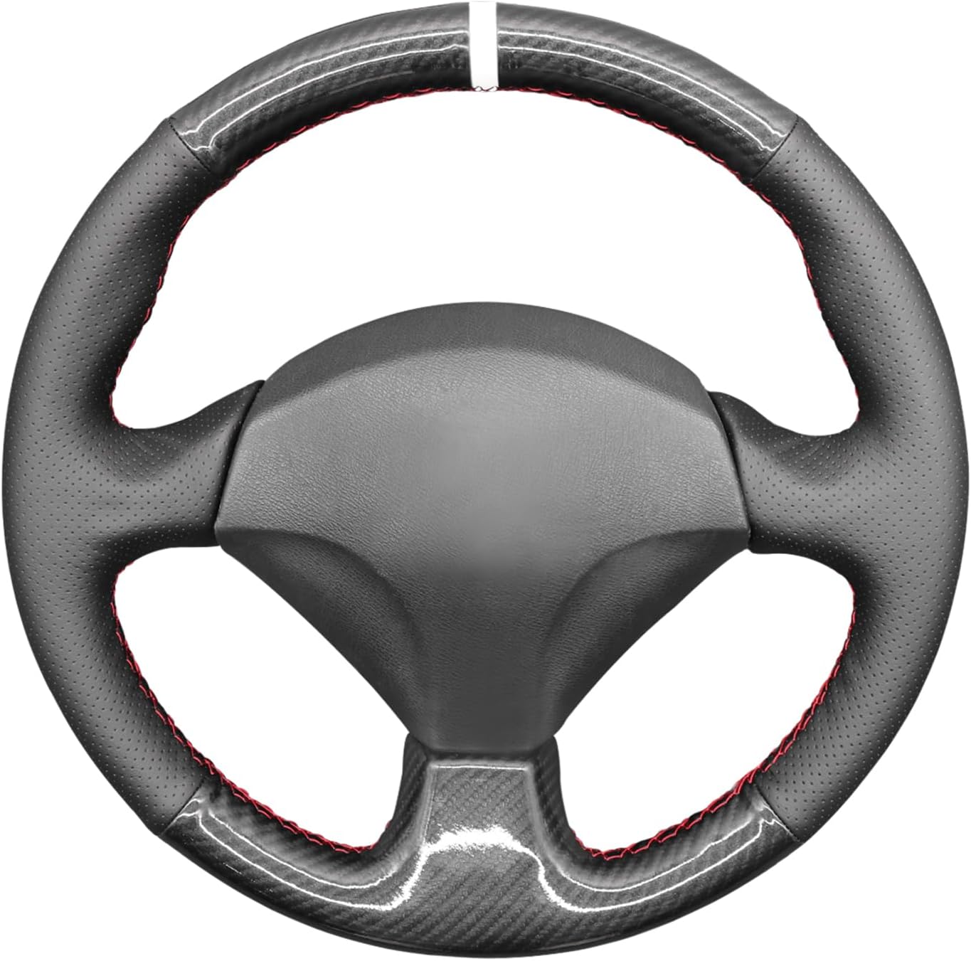 MEWANT Steering Wheel wrap Hand-Stitched PU Carbon Fiber&Artificial Leather Steering Wheel Cover for Honda S2000 Civic Si Acura RSX Type-S Accessories Protector