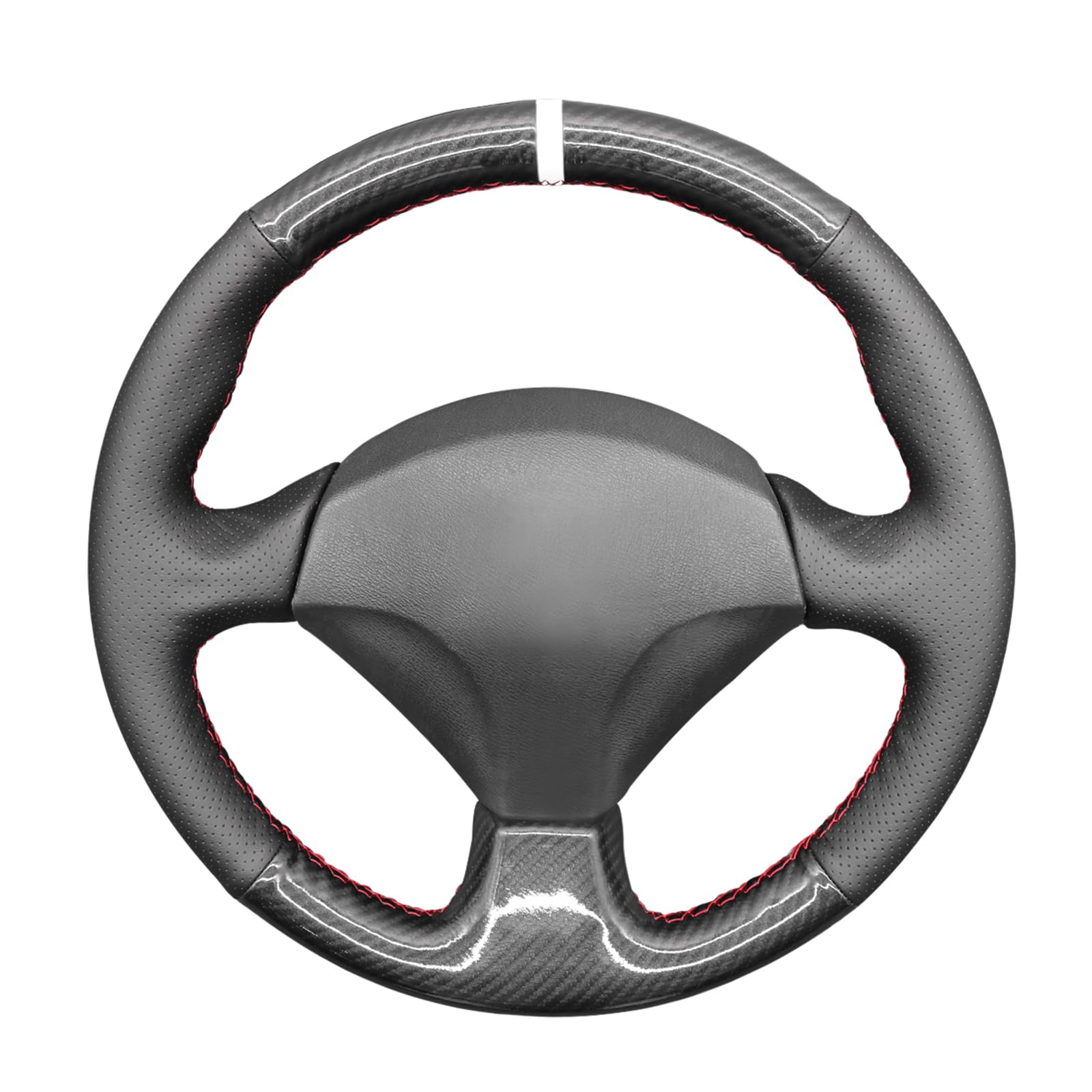 MEWANT Steering wheel wrap Hand-Stitched PU Carbon Fiber&Artificial Leather Steering Wheel Cover for Honda S2000 Civic Si Acura RSX Type-S Accessories Protector