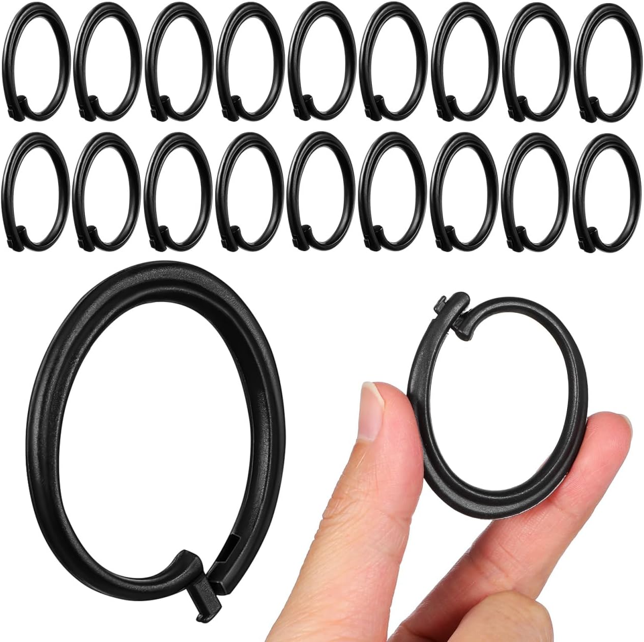Kisangel 30pcs Plastic Curtain Hooks: Shower Curtains Holders Outdoor Rings for Tents and Canopies Stable Support Camping Hiking