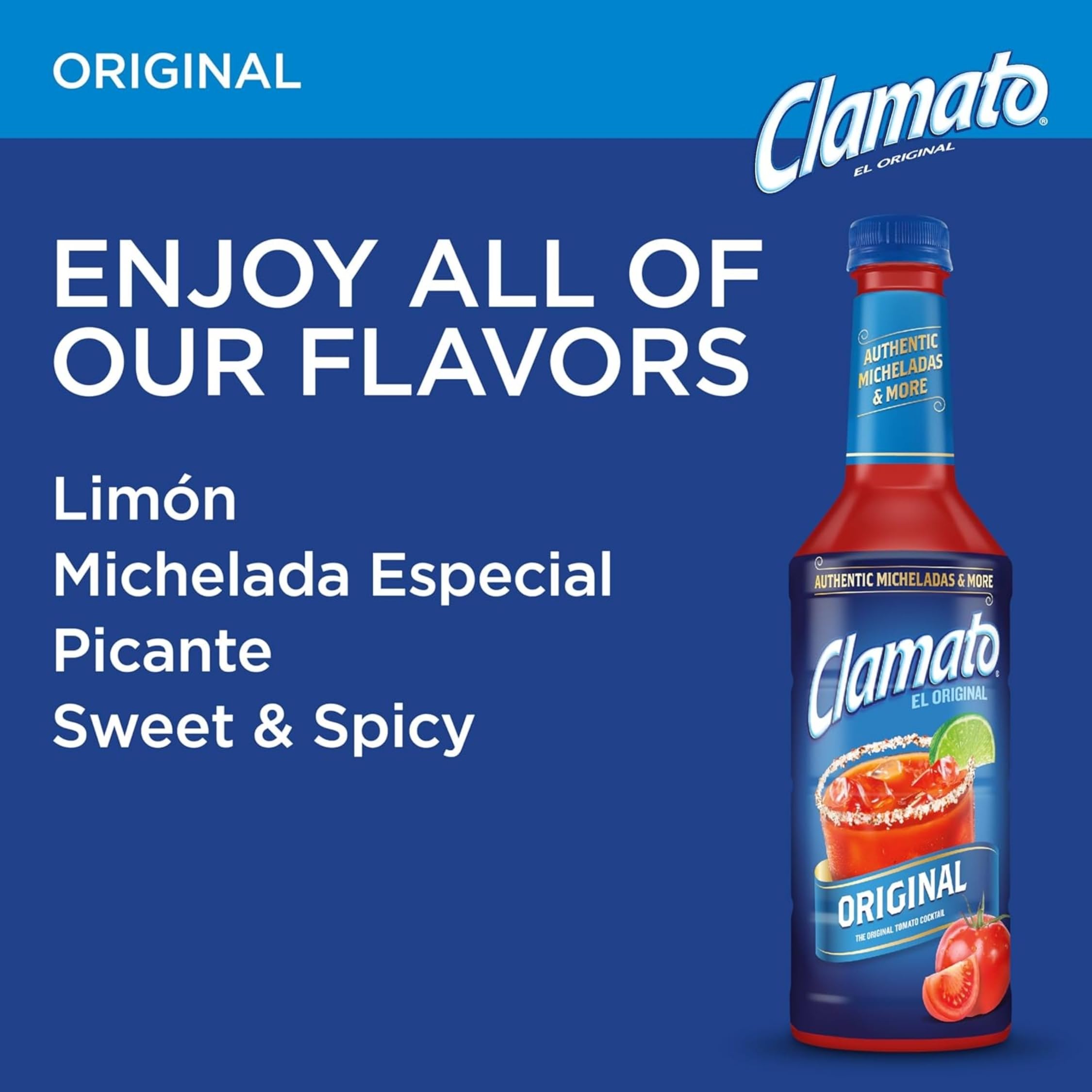 Clamato Original 946 ml Salsa de Tomate con Almeja para Micheladas, Ceviches y Cócteles Pack 3 x 946ml