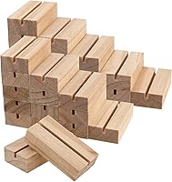 Vista 1 de KEILEOHO 30 soportes de madera para números de mesa, soporte para tarjetas de mesa, soporte de números de mesas de madera, soportes de tarjetas
