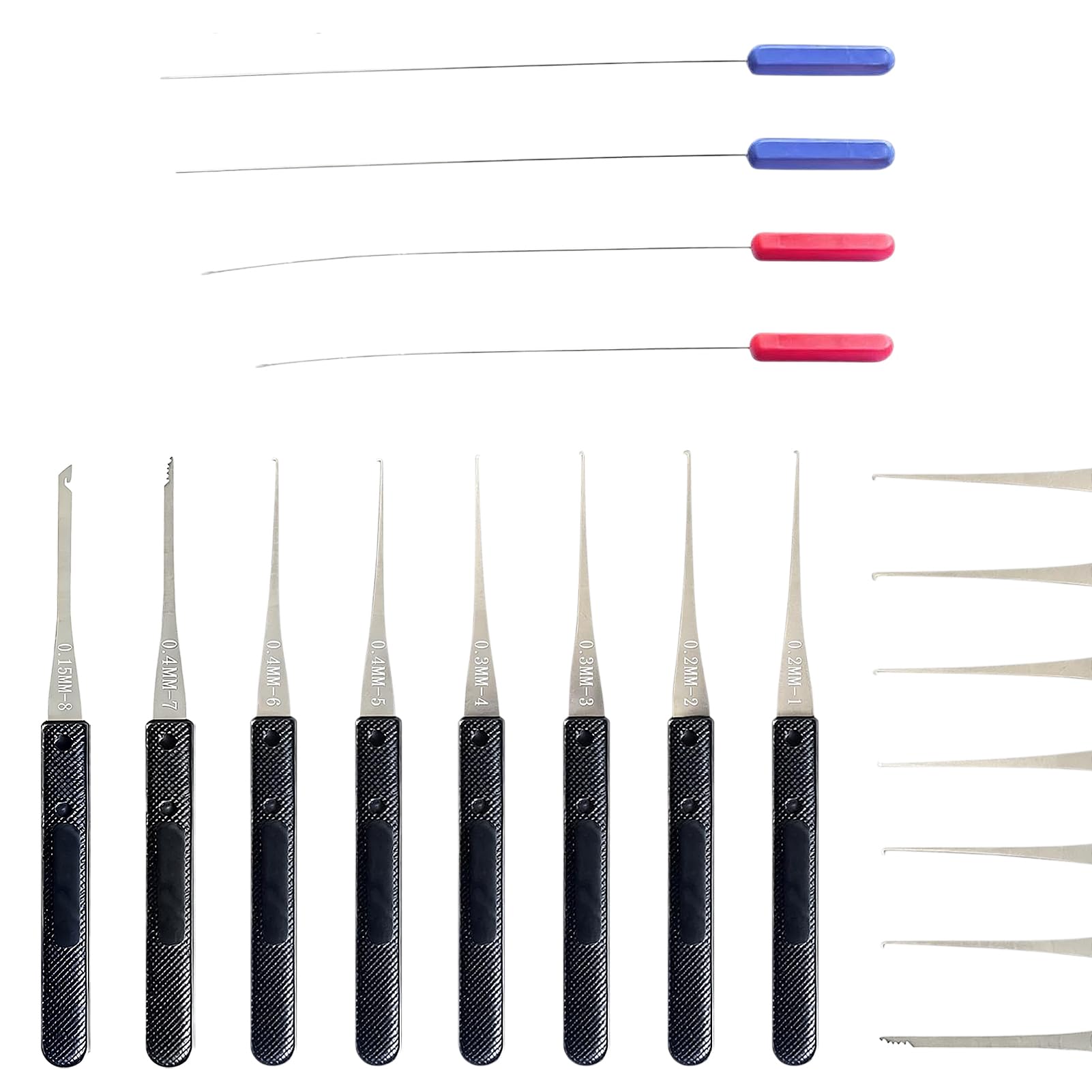 12Pcs Broken Key Extractor Set, Lock Pick Set, 0.2-0.4mm Professional Key Removal Tool for Car Auto Home Lock Repair and Accurate Keyhole Maintenance and Emergency Locks (Black)