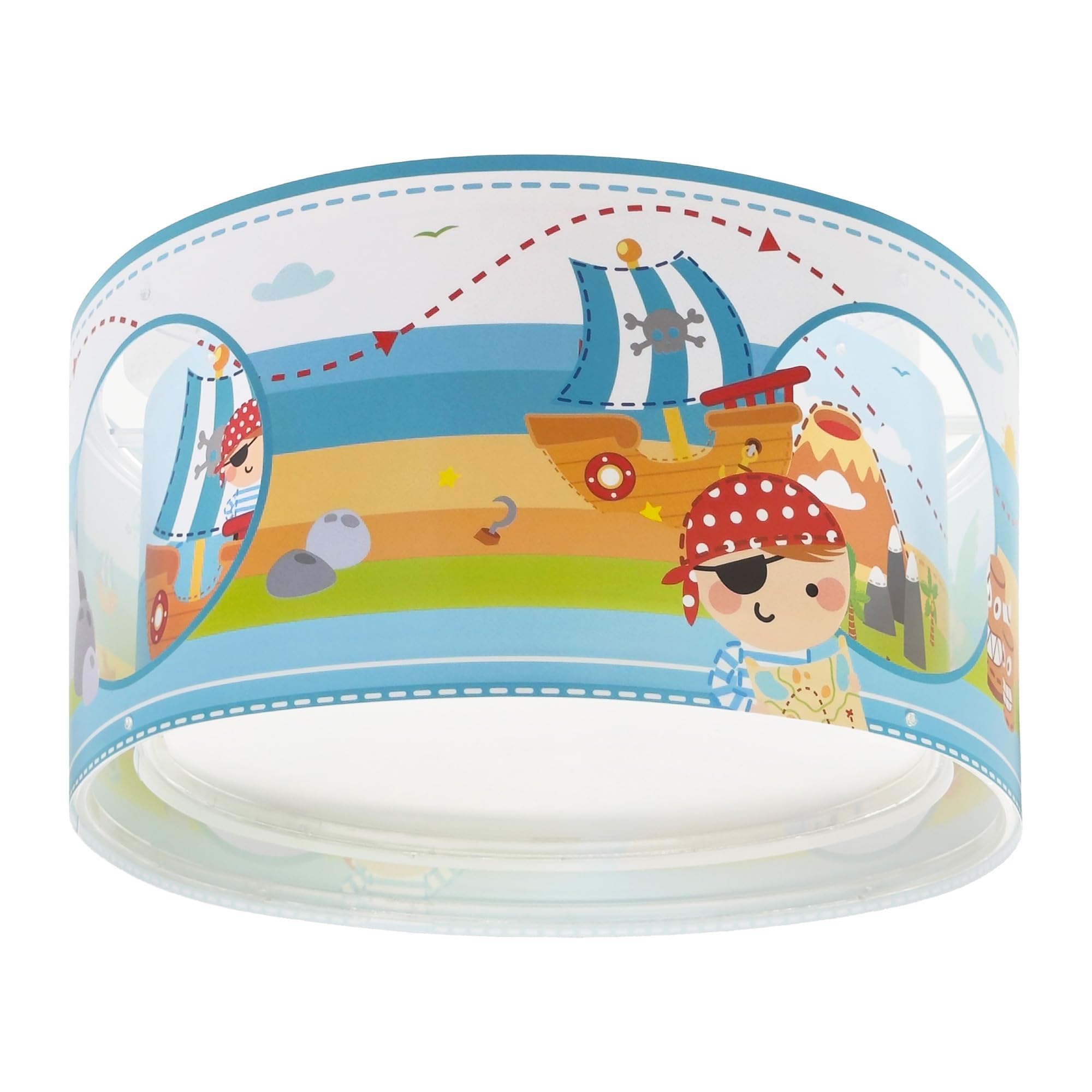 Plafonnier enfant île des pirates Dalber suspension bleue chambre garçon