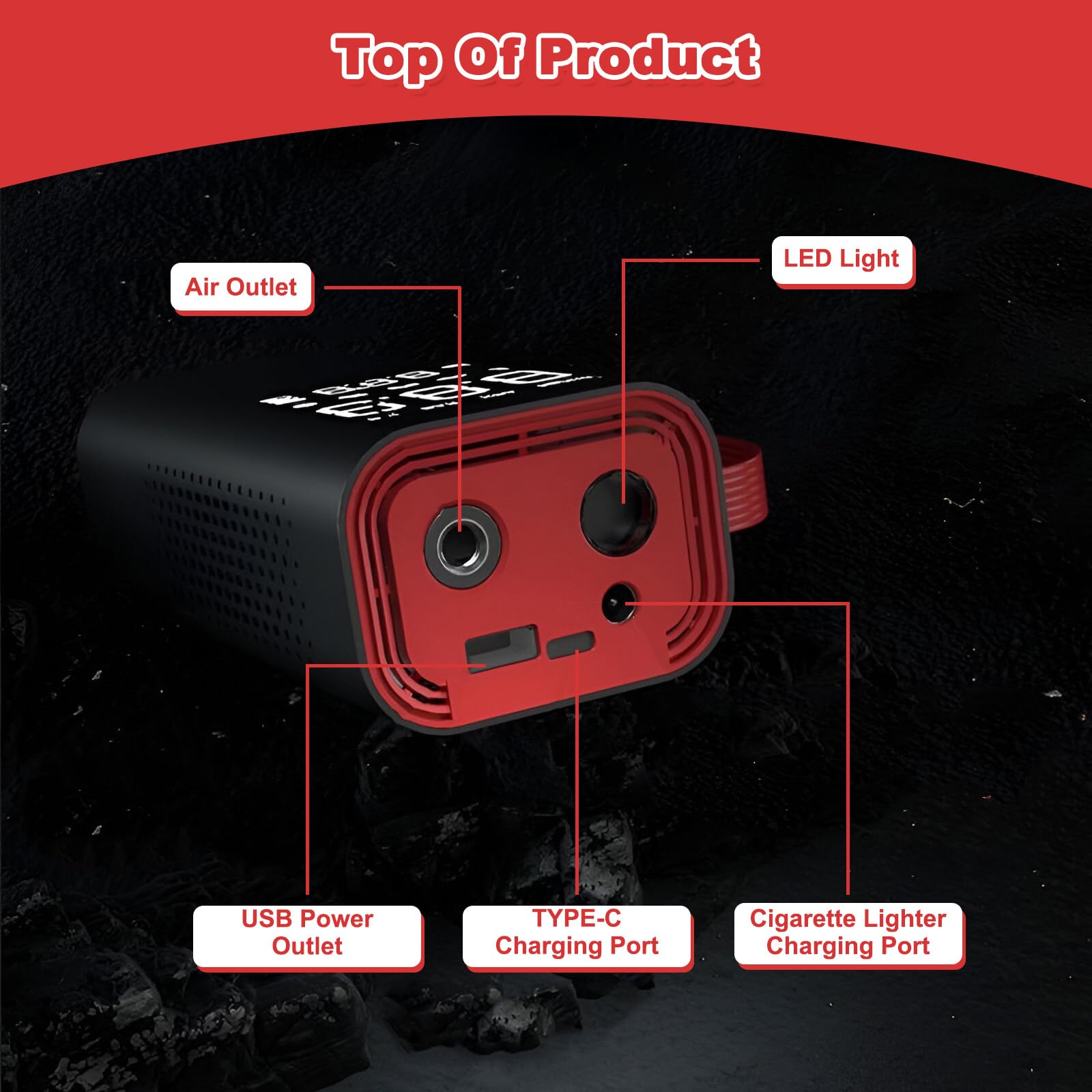 Gonfiatore Pneumatici Power Bank Torcia Elettrica 3 in 1, 6000mAh Compressore Aria Portatile, Pompa Ricaricabile Senza Fili Mini 150PSI, Accessori Auto per Bicicletta, Motociclette,Monopattino,Palloni