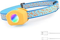 Vista 10 de EverBrite Linterna frontal LED recargable para niños con modo RGB y diadema ajustable, 3 modos multicolor para acampar, leer, explorar, Halloween