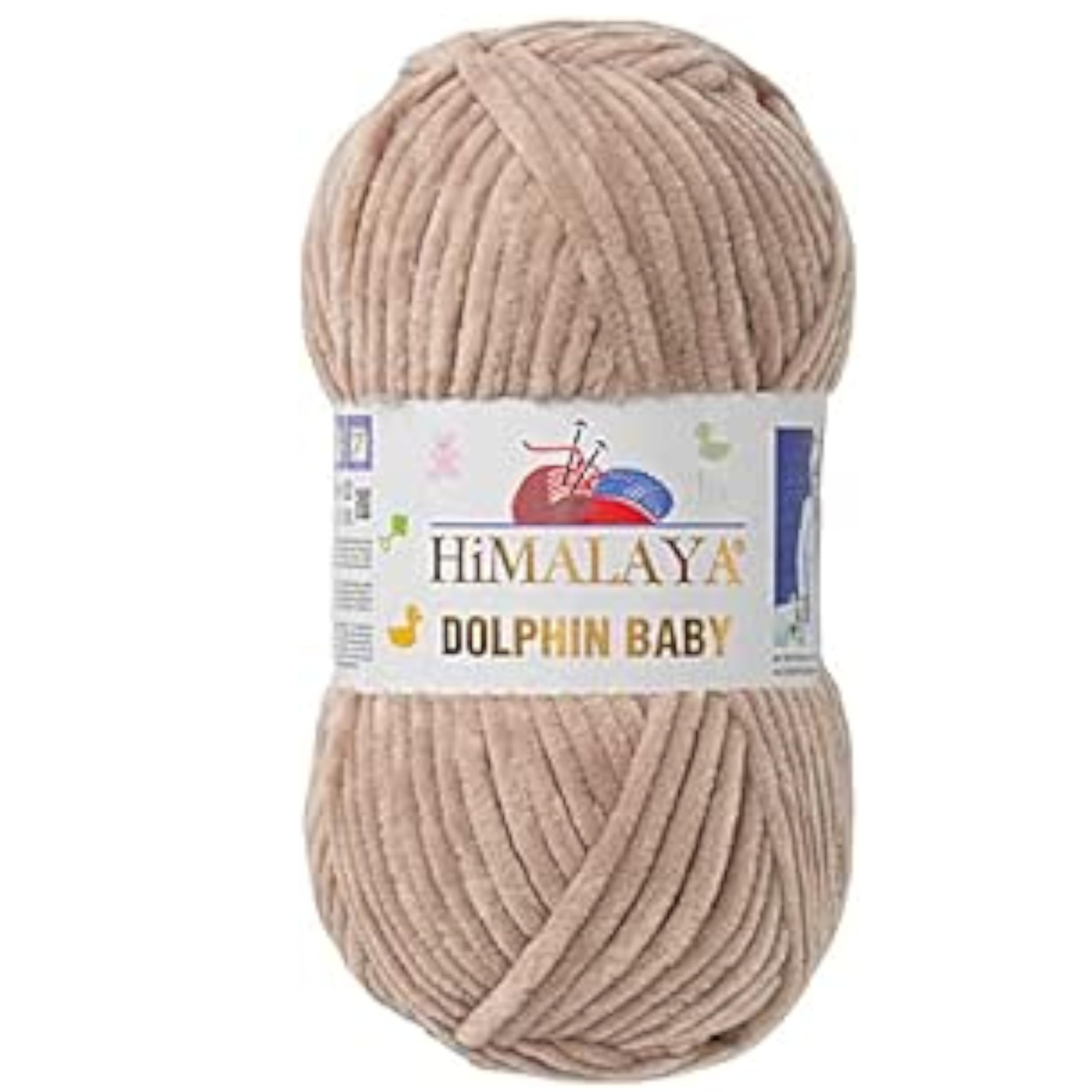Dolphin Baby Knitting Crochet Yarn 100g Ball, Plush Amigurumi Yarn (Sand 80317) — image 1