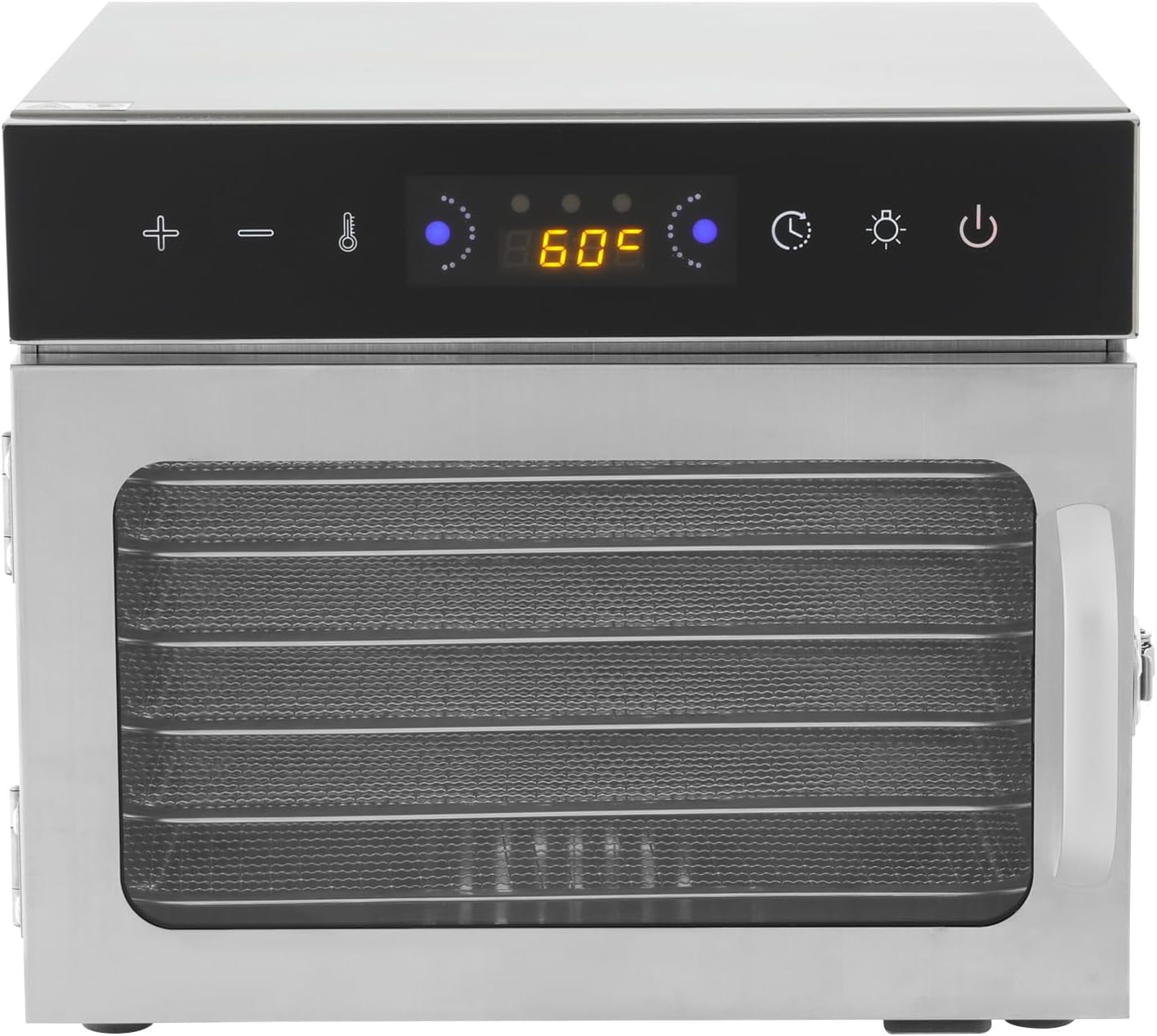 Food Dehydrator Machine, Jerky Dehydrators with 6-tray, Stainless Steel Fruits Dehydrator, 95-194℉ Temperature Control, Low Noise