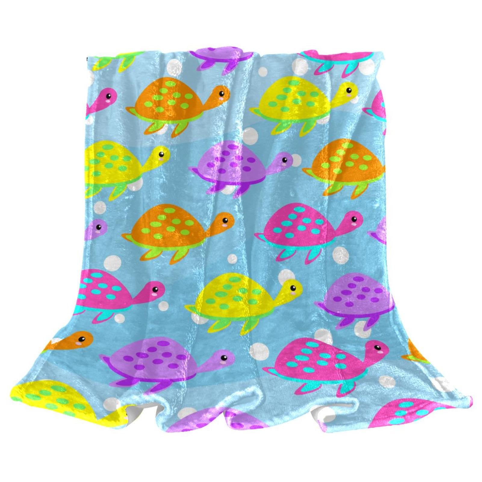 Plaid tortue couverture polaire chaude et douce 150x100cm pour divan