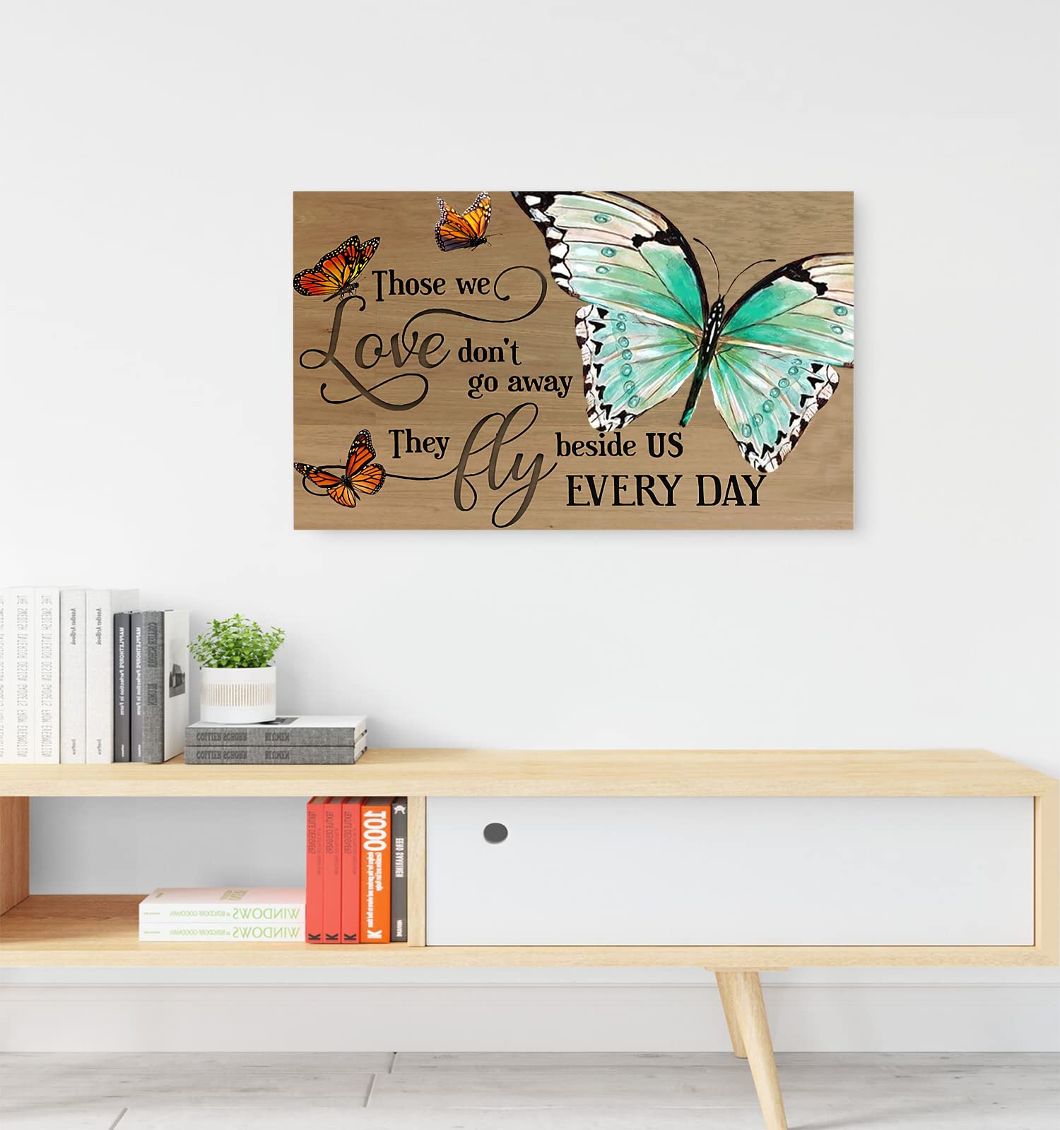 Dragonfly Those Love Don't Go Away They Fly Beside Us Targa in latta motivazionale con lettere in metallo, decorazione da parete per casa, cancello
