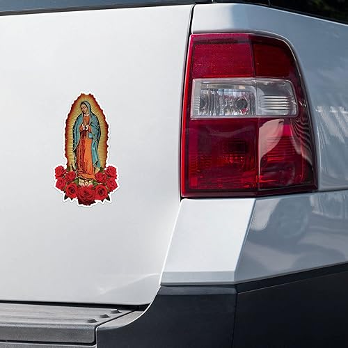 Miniatura 2 de Pegatina de vinilo para parachoques de coche Virgen De Guadalupe con diseño de rosas de Virgen de Guadalupe