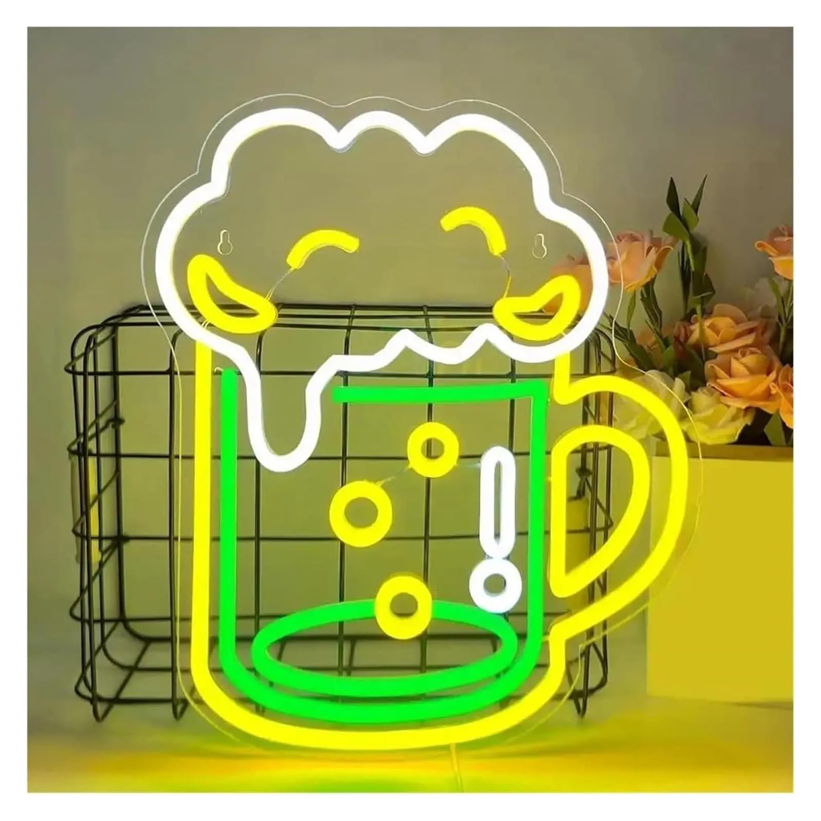 Luces de neón Letrero De Neón De Cerveza Para Bar, Club, Hogar, Pub, Tienda, Fiesta, Decoración Personalizada, 36x32cm