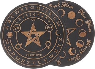 Zerodeko 2pcs Divination Information Board Desk Topper Star Pendulum Board Pendulum Stand Pendulum Letter Board Pendulum Board for Divination Pendulum Alphabet Board The Witch Wooden Quartz