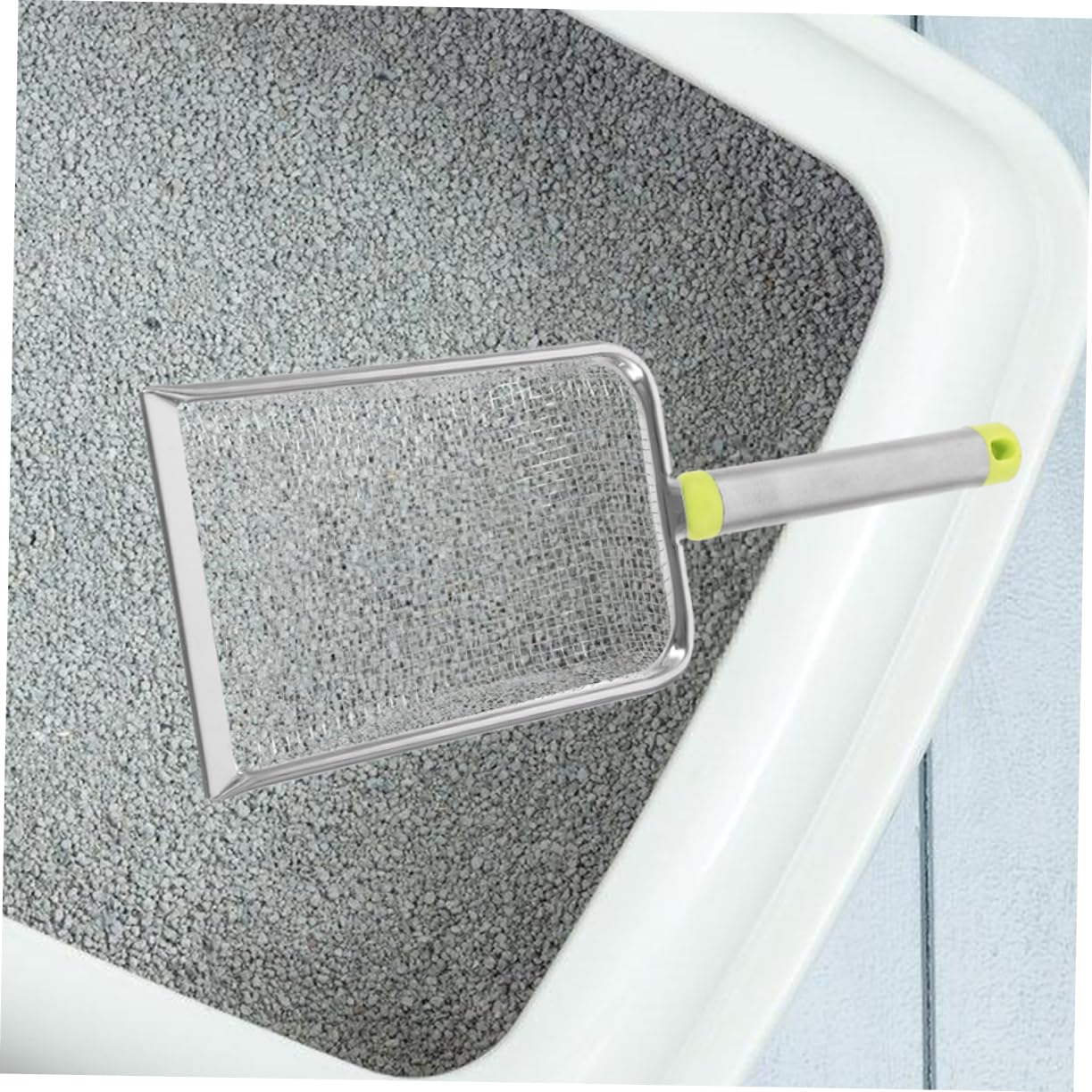 COLLBATH 5pièces Râteau à Litière Acier Inoxydable Non Adhésif pour Chat Outil De Nettoyage Pratique avec Large Ouverture pour Ramassage des Déjections Félines