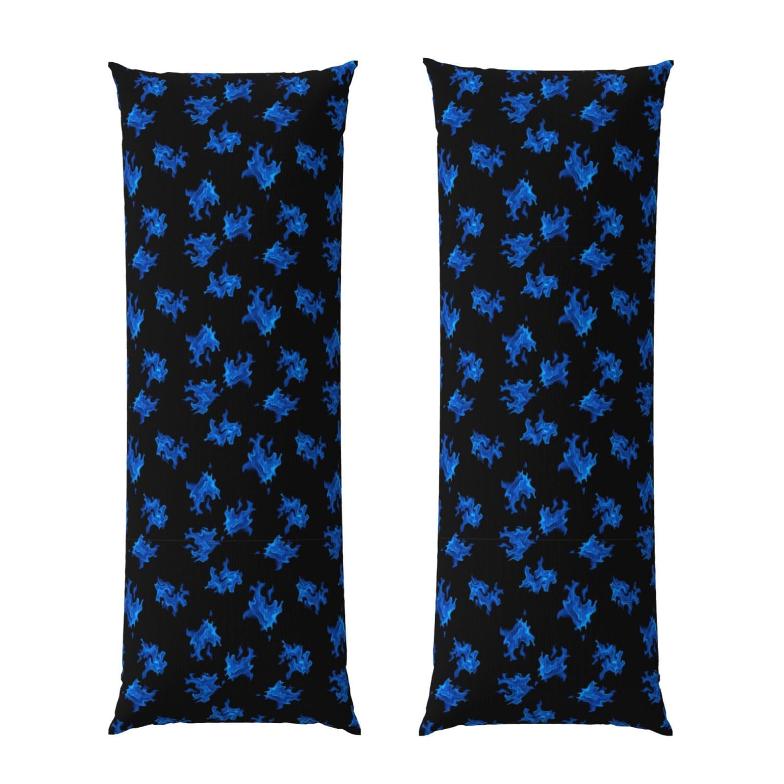Body Pillow Cover 20x54 Inch, Blue Fire, Soft Long Pillowcase with Hidden Zipper, Breathable Cushion Protector for Bed Couch Sofa Home