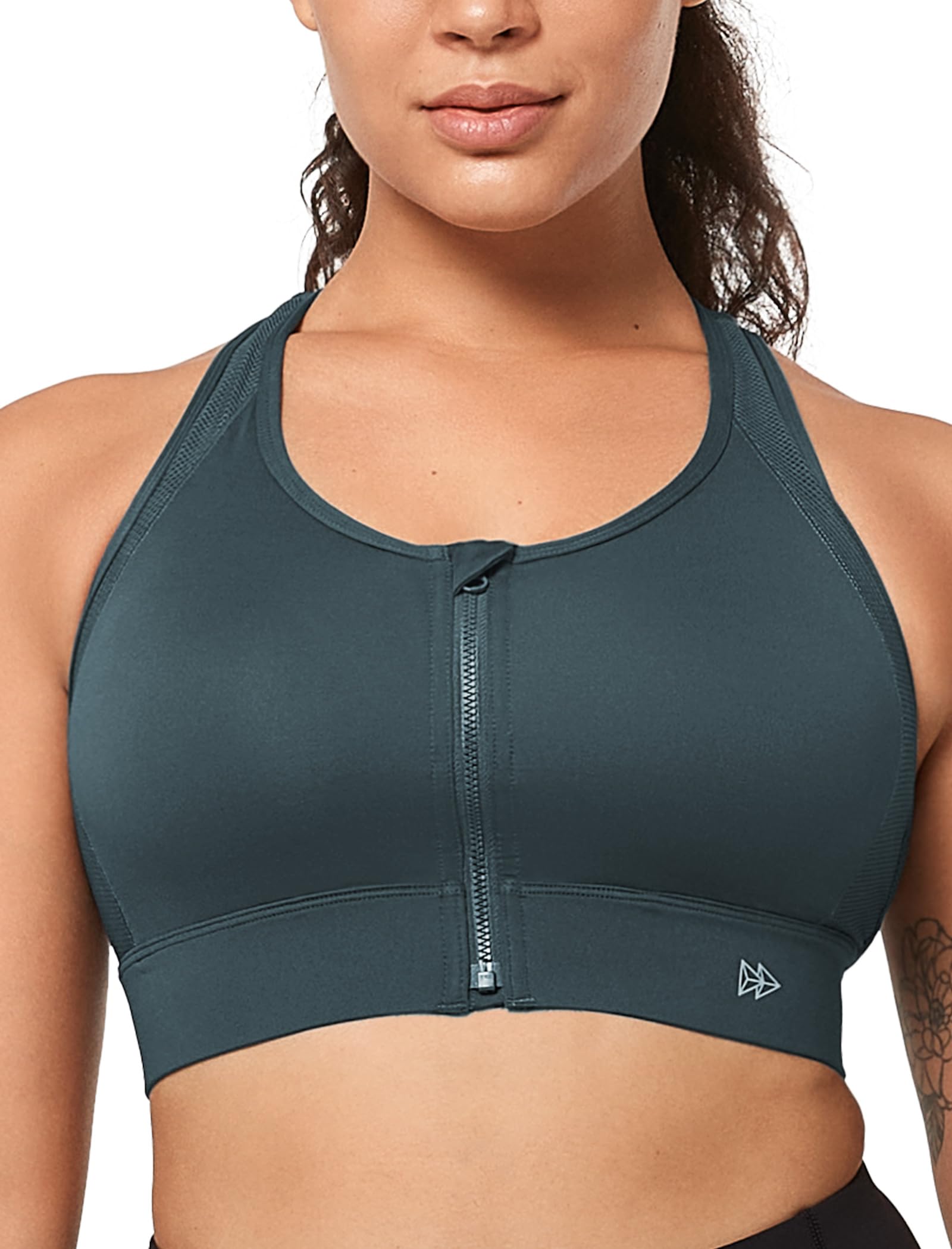 Yvette Reggiseno sportivo, scollo alto, tenuta extra forte, chiusura frontale antigraffio, reggiseno Fintness Gym Bra